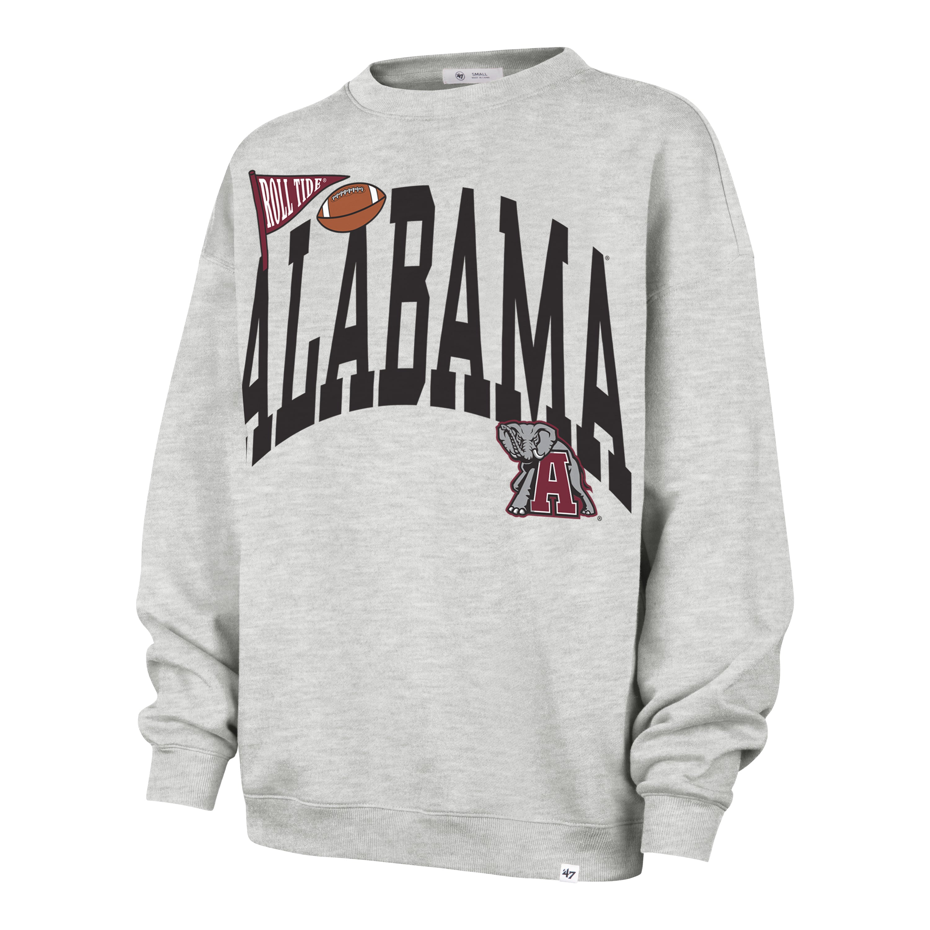 ALABAMA CRIMSON TIDE ARCHED ICON '47 OVERSIZED CREW WOMENS