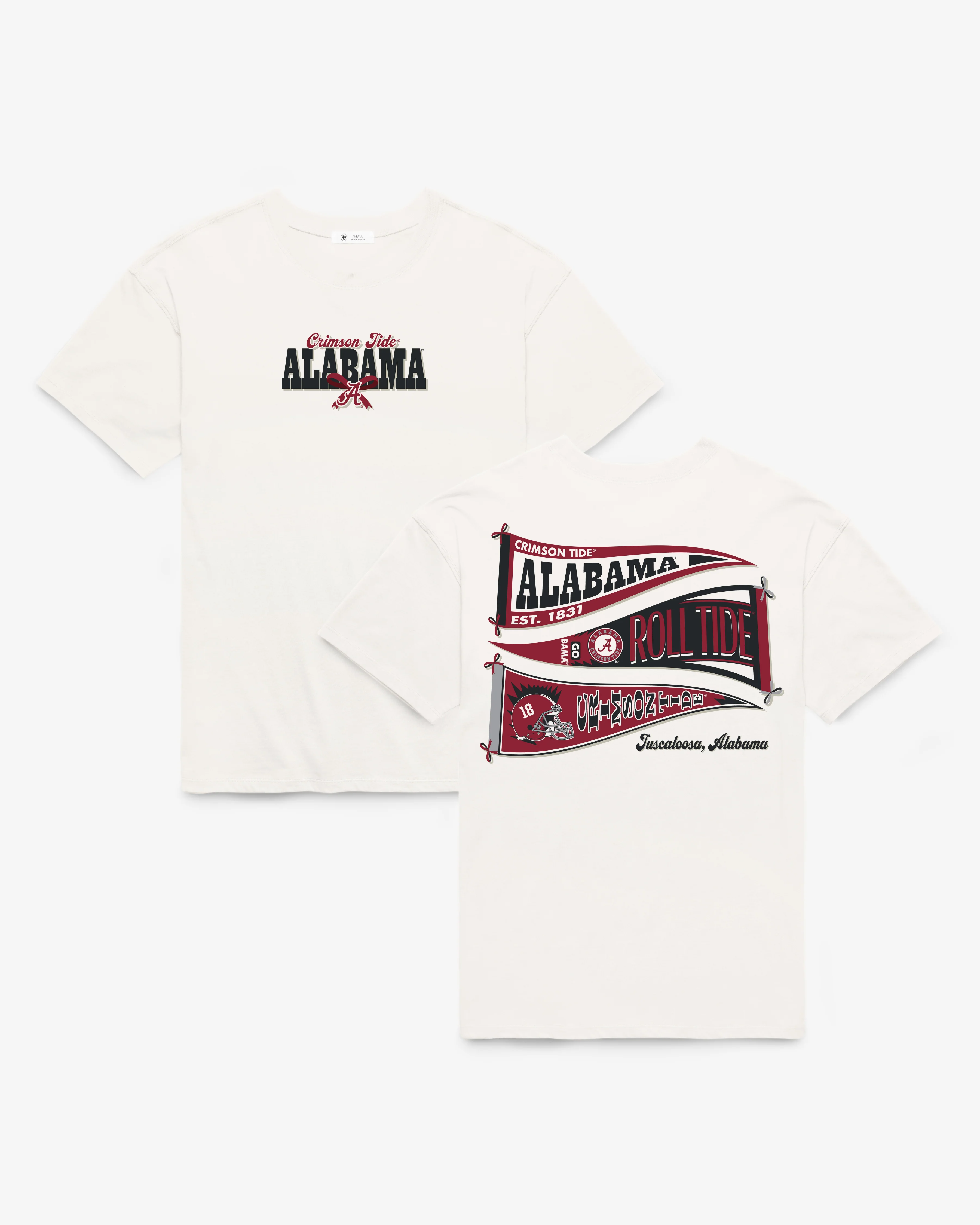 ALABAMA CRIMSON TIDE BOW AND BANNER BACKER SADIE TEE WOMENS