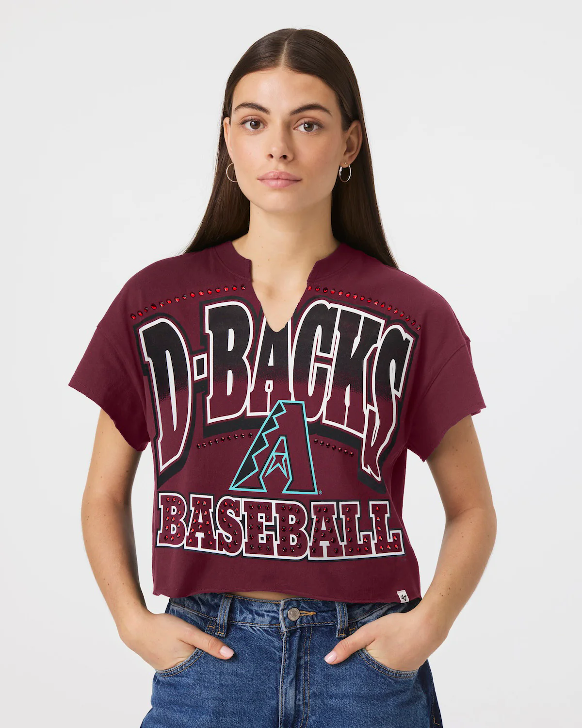 ARIZONA DIAMONDBACKS WIN BIG '47 OVERSIZED NOTCH NECK TEE WOMENS