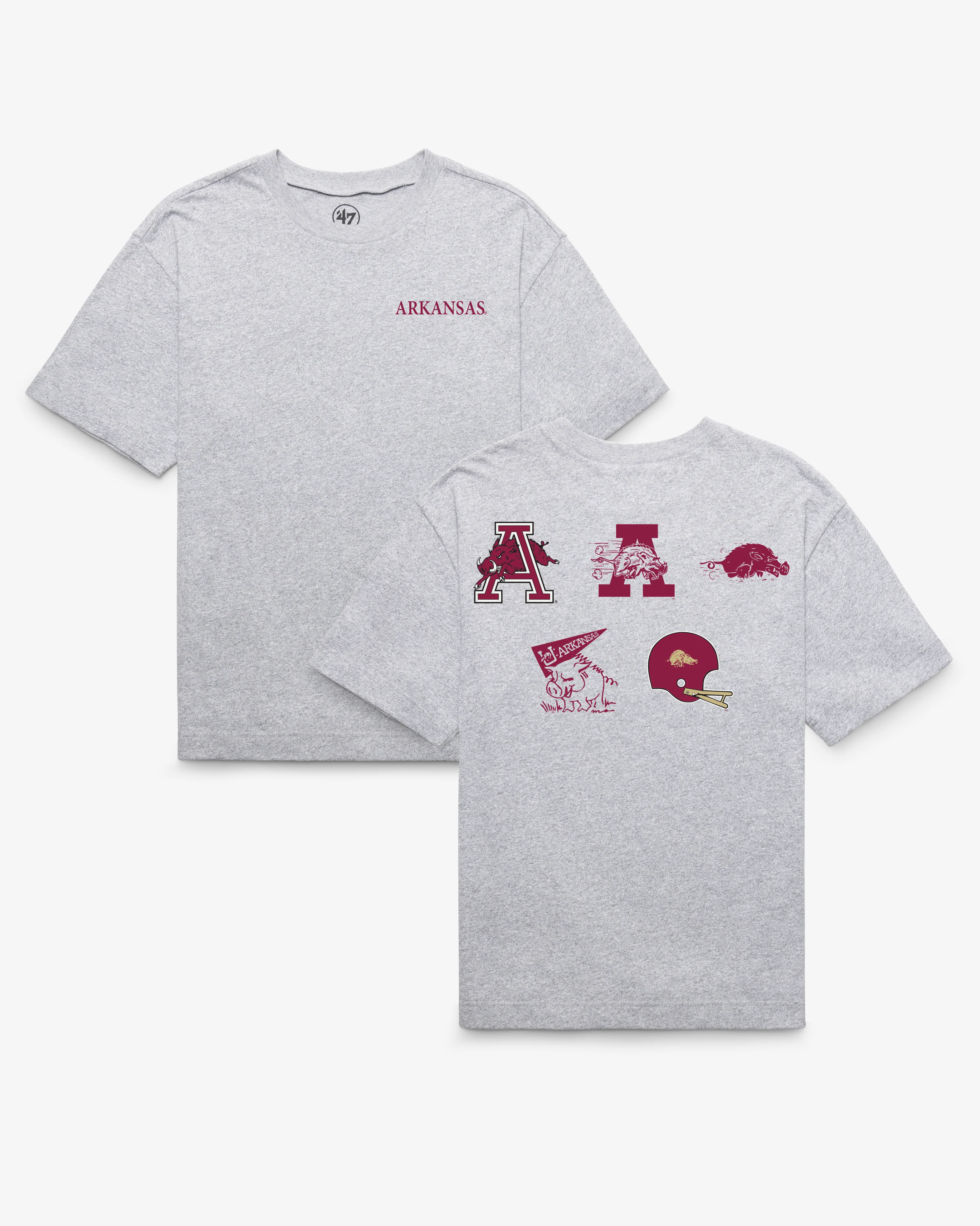 ARKANSAS RAZORBACKS VINTAGE HISTORY LOCK '47 FOUNDATION TEE