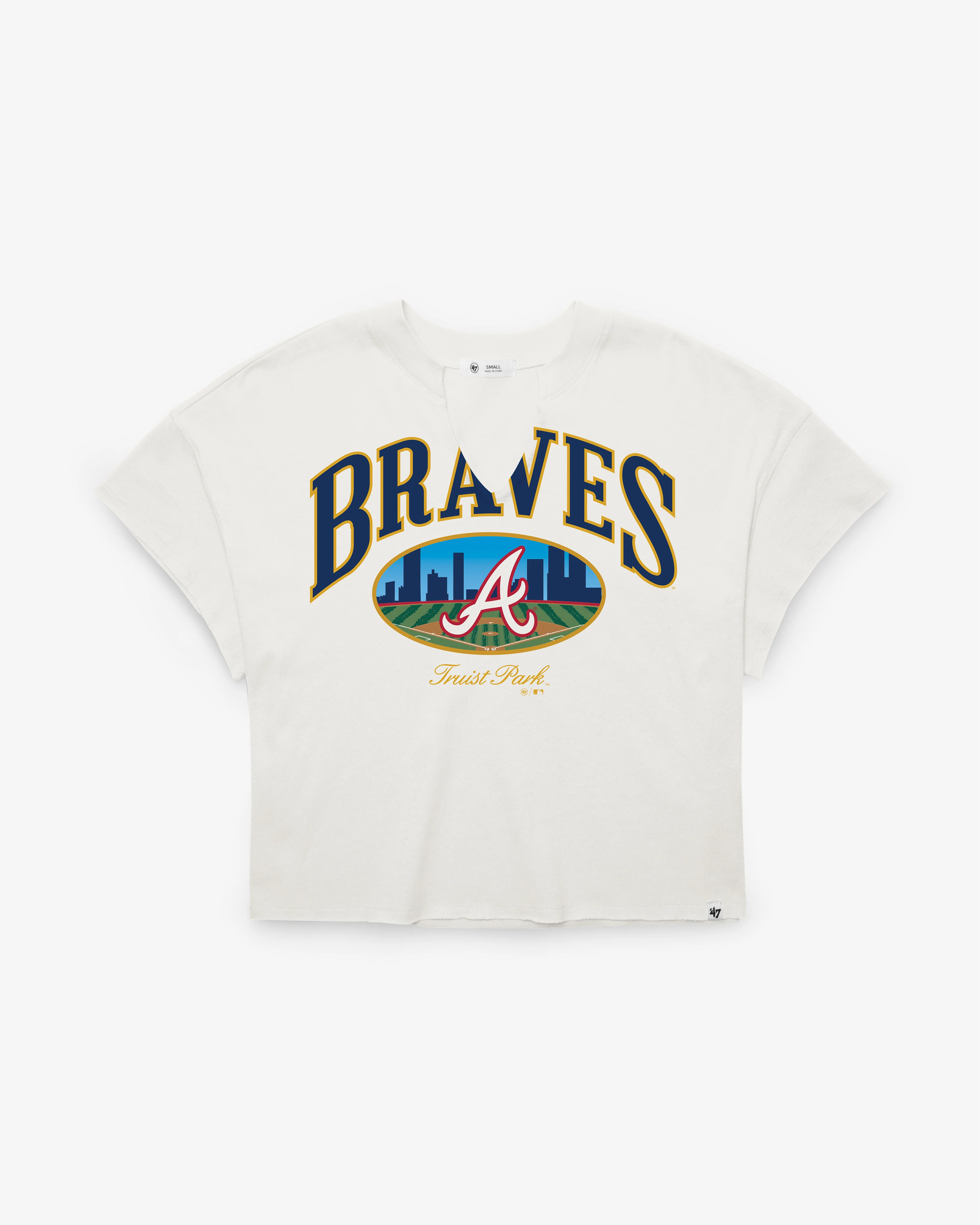 ATLANTA BRAVES OPEN CITY '47 OVERSIZED NOTCH NECK TEE WOMENS