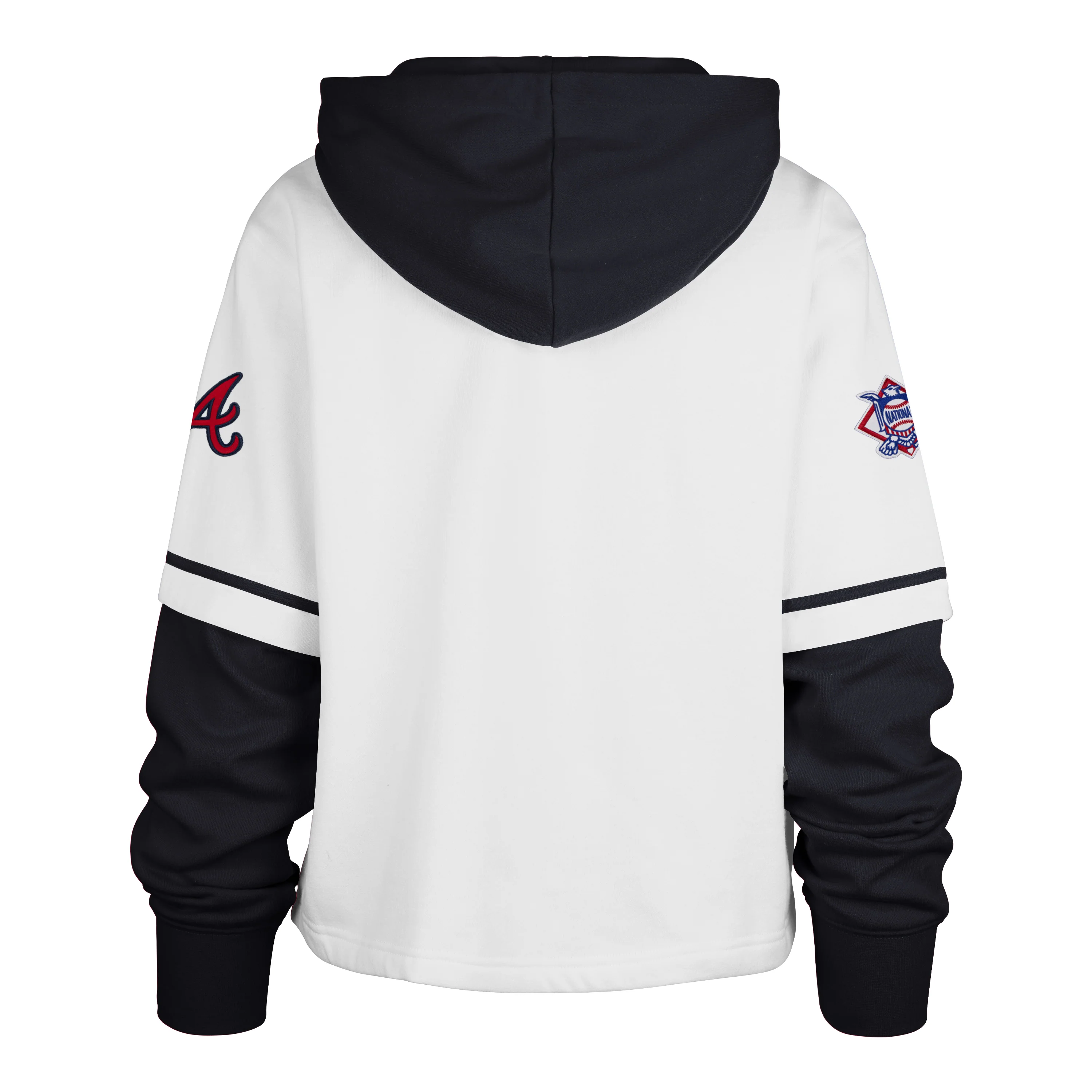 ATLANTA BRAVES TRIFECTA CROPPED '47 SHORTSTOP PULLOVER HOOD WOMENS - Image 2
