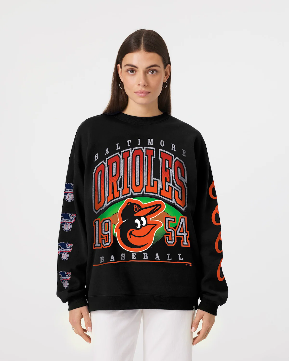 BALTIMORE ORIOLES GO BIG '47 OVERSIZED CREW WOMENS