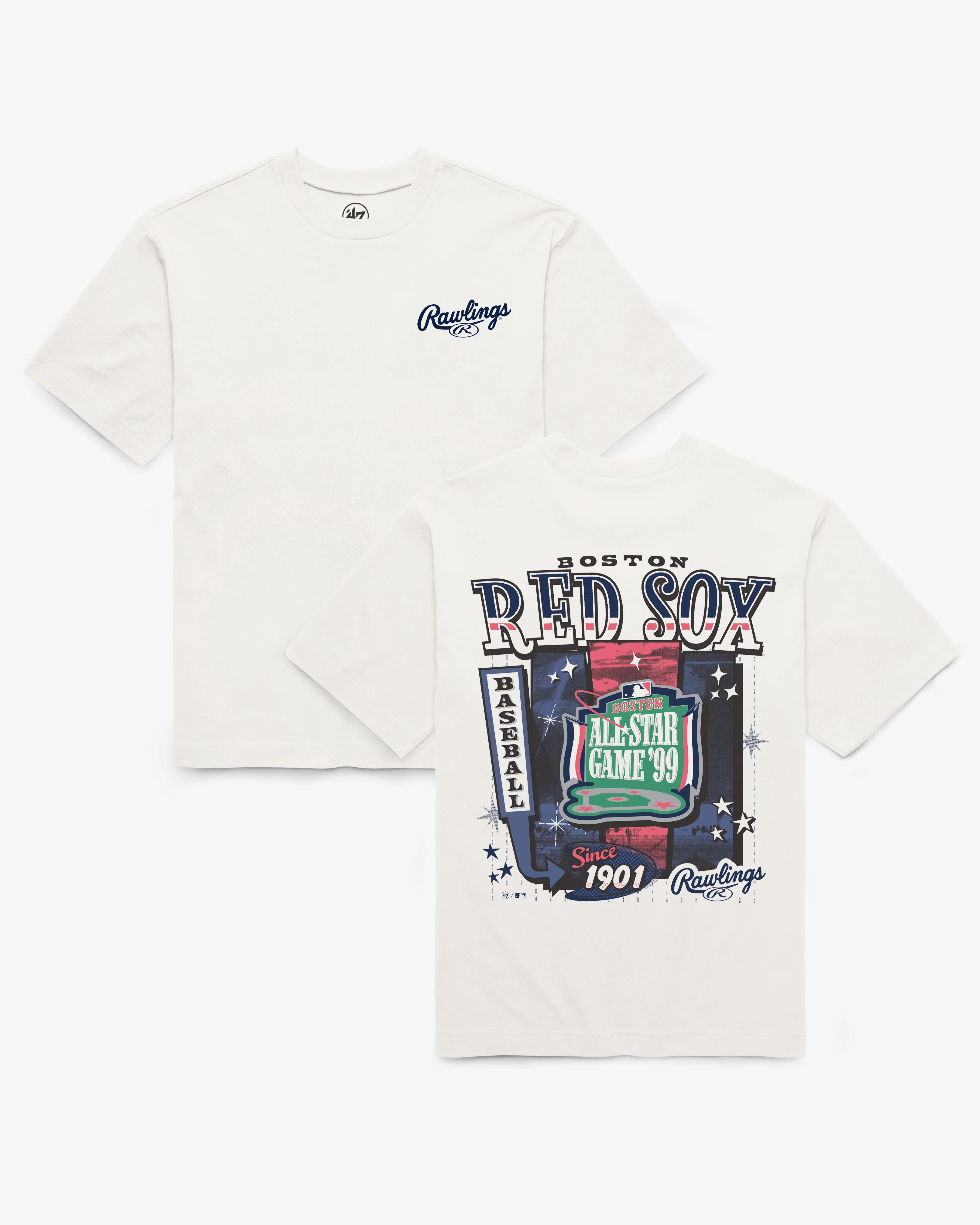 BOSTON RED SOX COOPERSTOWN RAWLINGS POSTER '47 FOUNDATION TEE