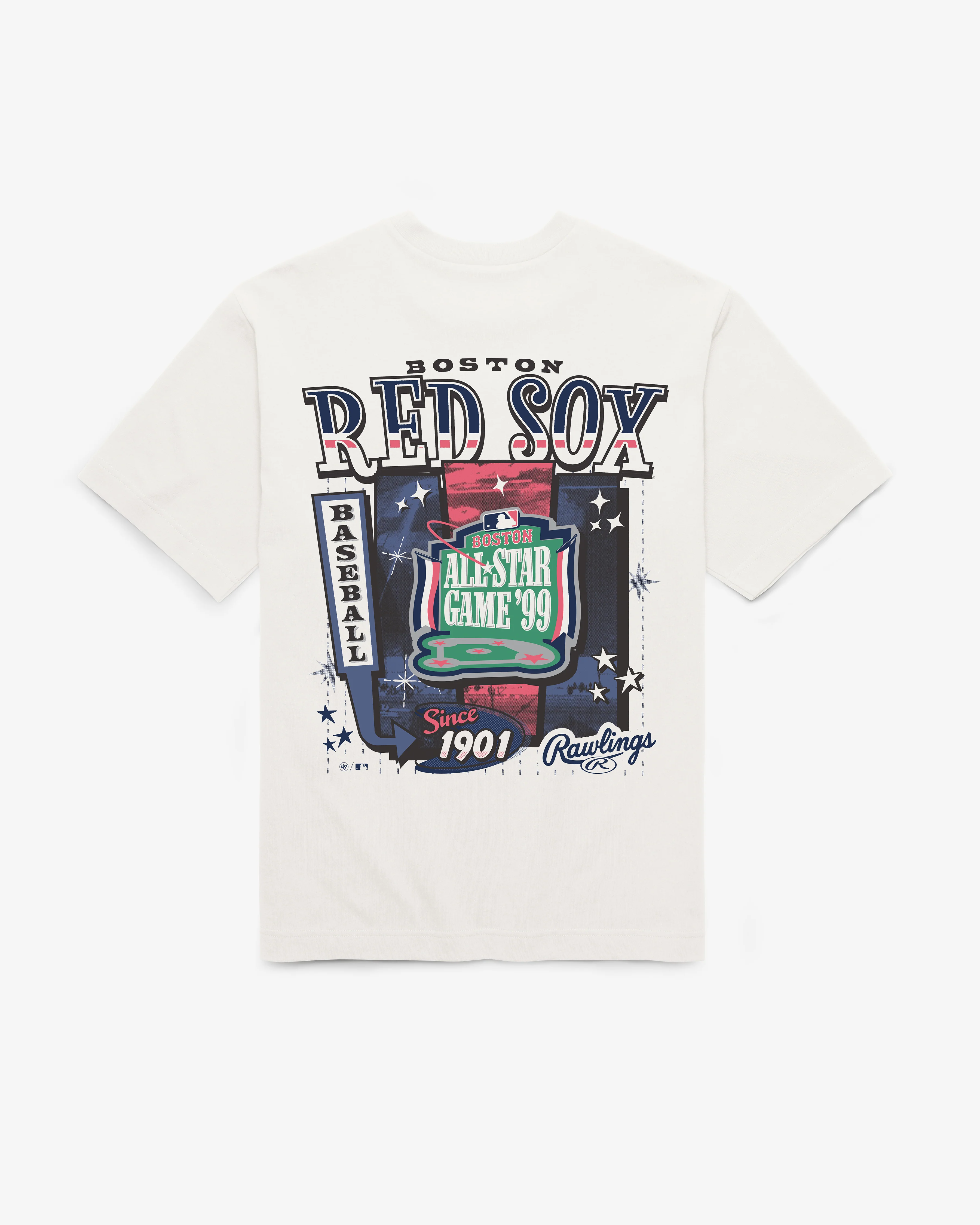 BOSTON RED SOX COOPERSTOWN RAWLINGS POSTER '47 FOUNDATION TEE - Image 3