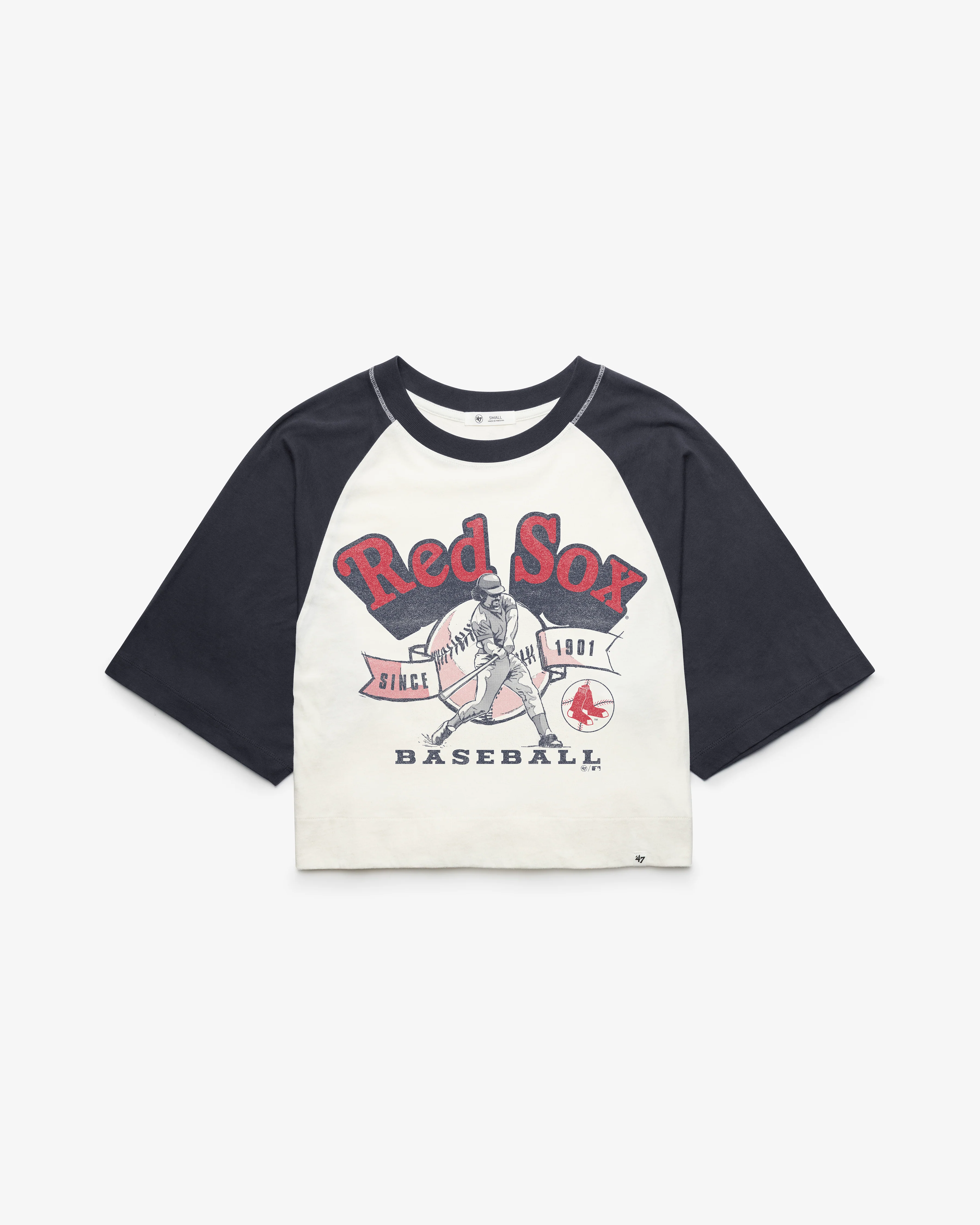 BOSTON RED SOX COOPERSTOWN INFIELD SHIFT '47 RAGLAN CROP TEE WOMENS