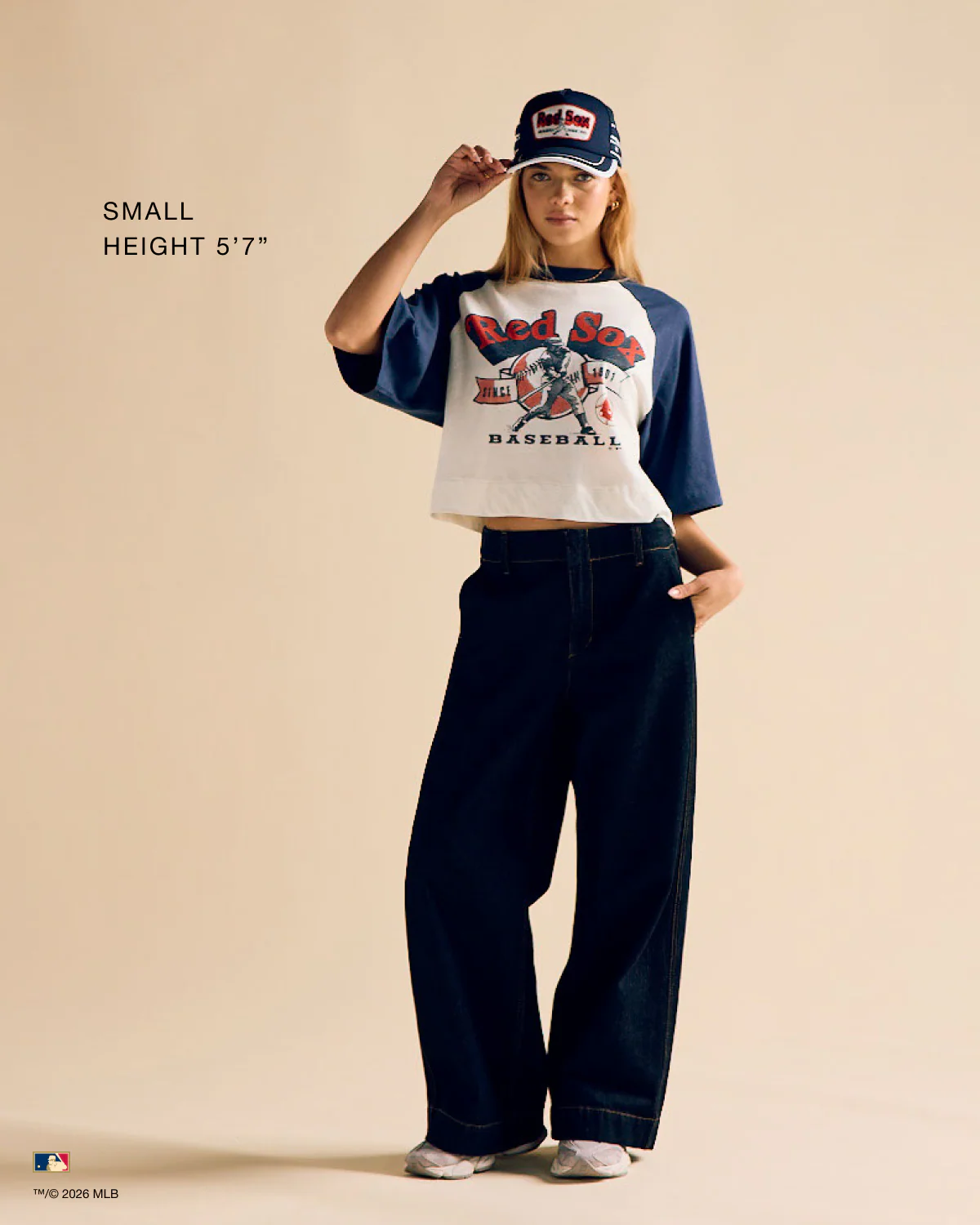 BOSTON RED SOX COOPERSTOWN INFIELD SHIFT '47 RAGLAN CROP TEE WOMENS - Image 3