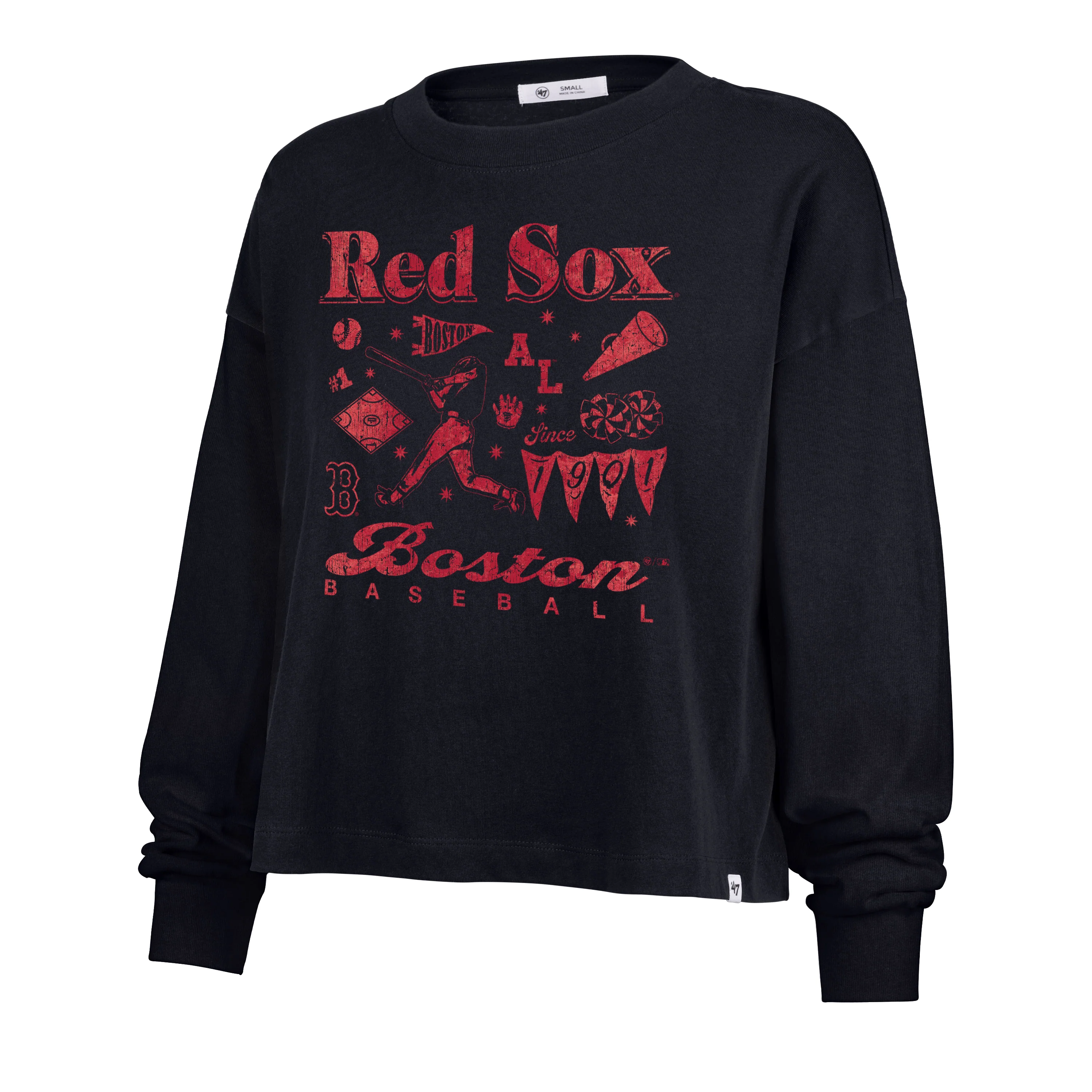 BOSTON RED SOX TEAM COLLAGE '47 SYDNEY LONG SLEEVE WOMENS