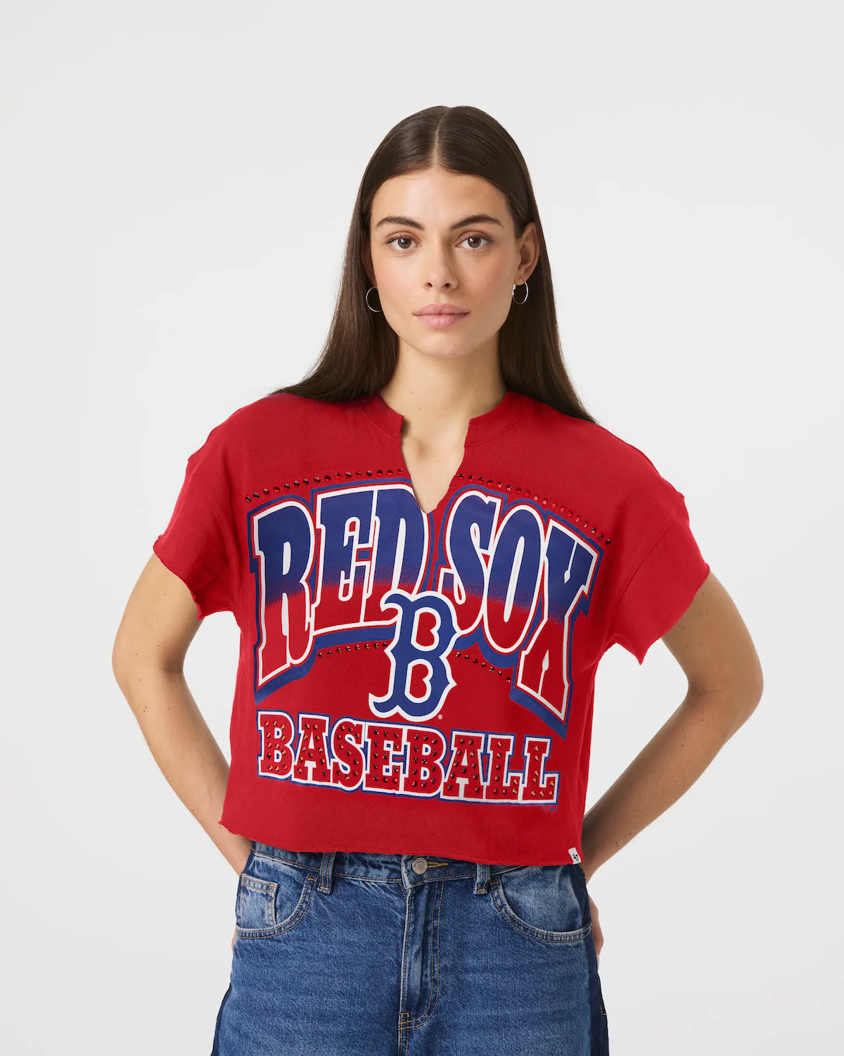 BOSTON RED SOX WIN BIG '47 OVERSIZED NOTCH NECK TEE WOMENS