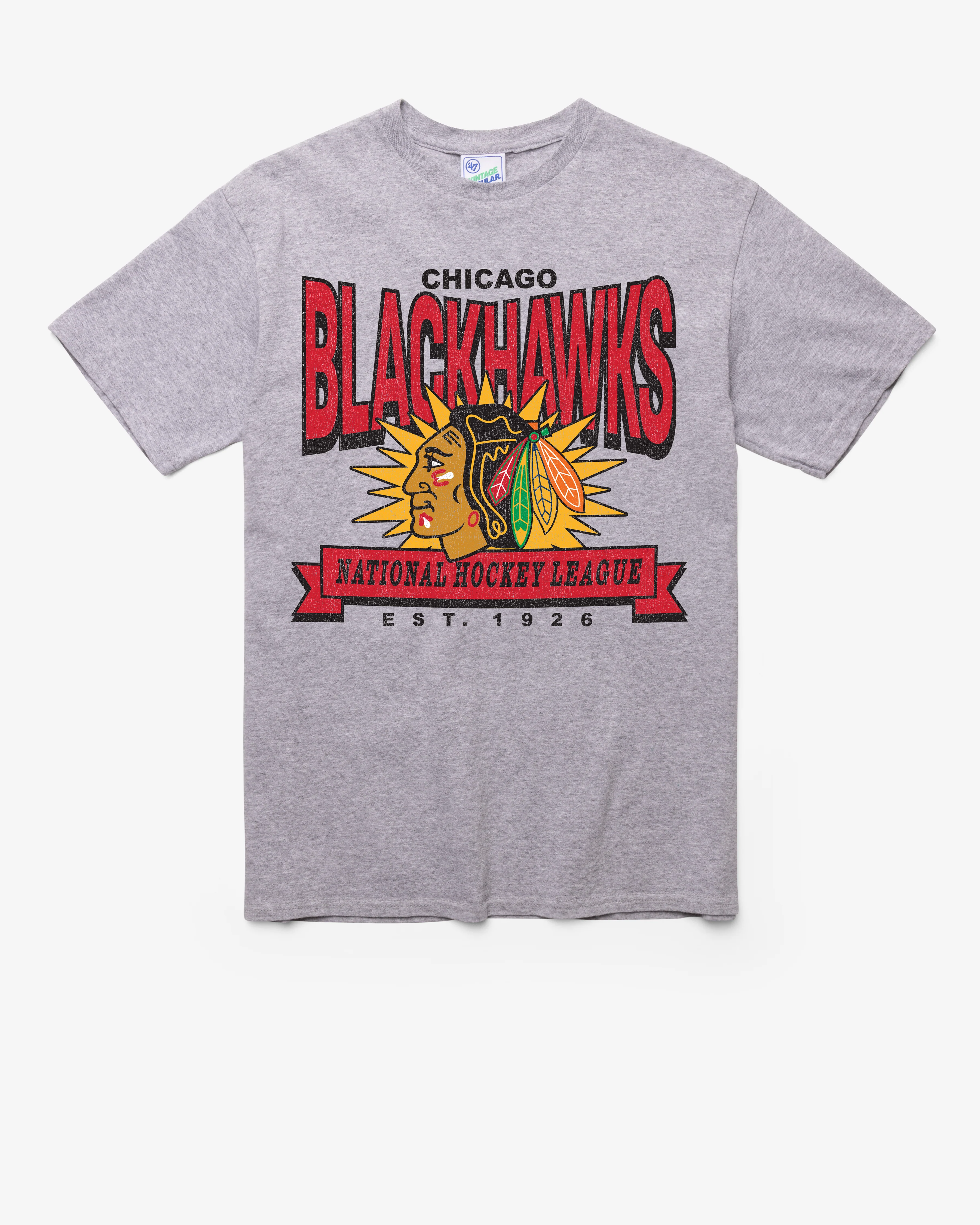 CHICAGO BLACKHAWKS TWELVE SIX VINTAGE '47 TUBULAR TEE