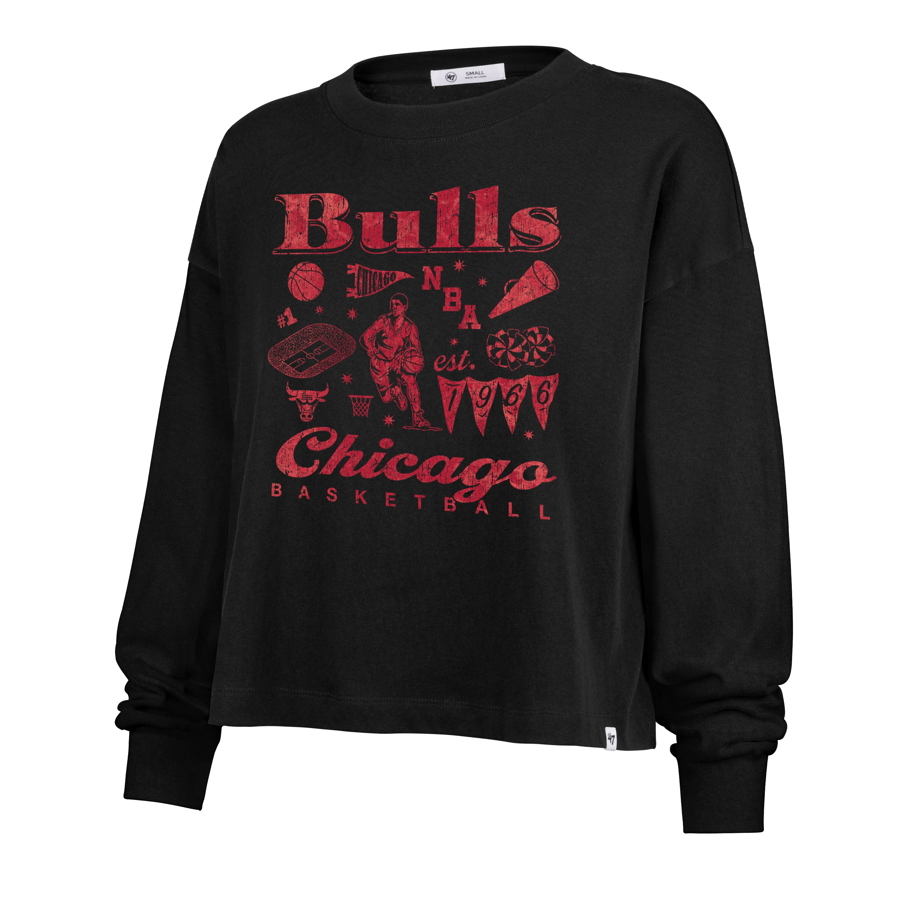 CHICAGO BULLS TEAM COLLAGE '47 SYDNEY LONG SLEEVE TEE WOMENS
