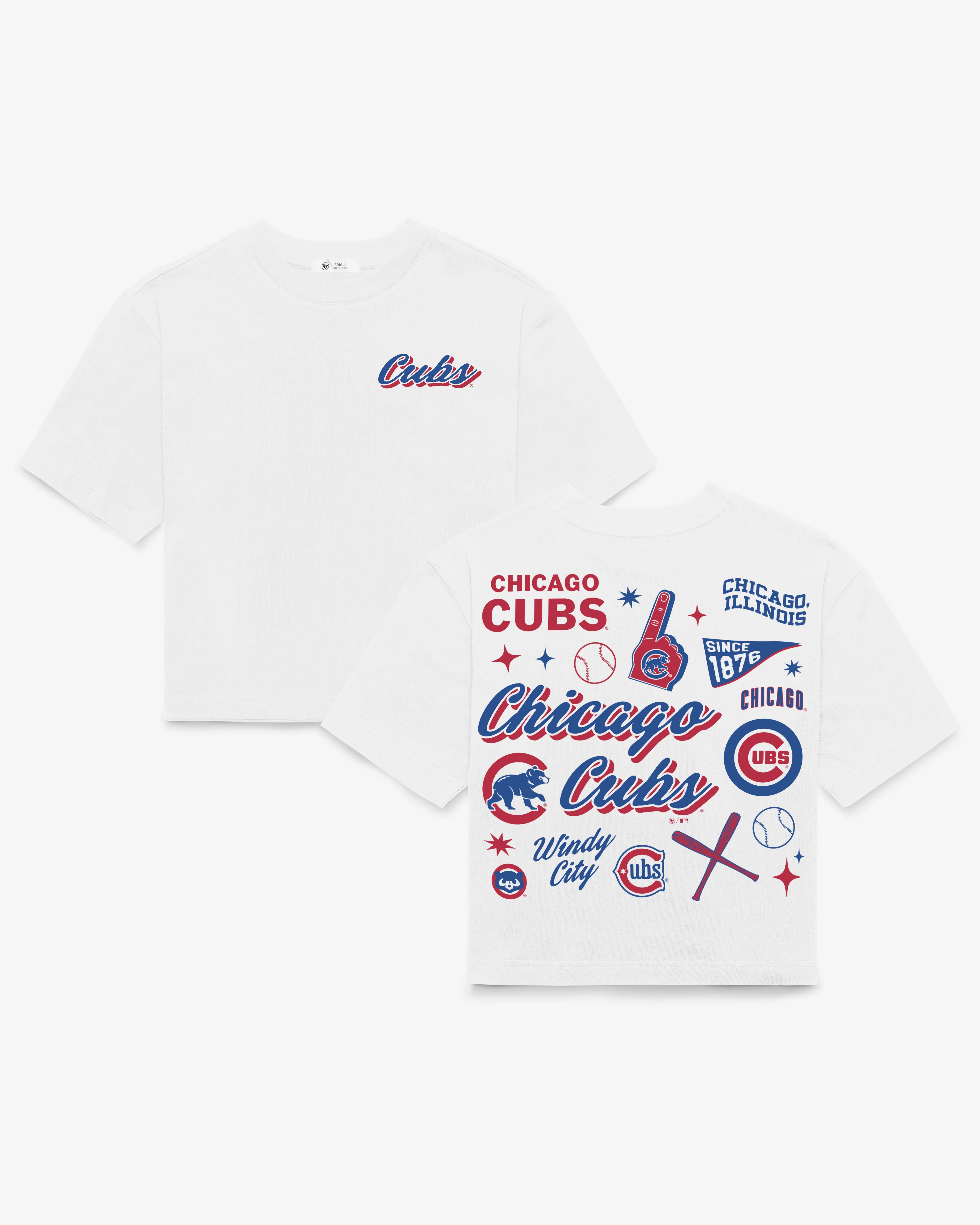 CHICAGO CUBS COLLAGE SCRIPT '47 REED CITY TEE WOMENS