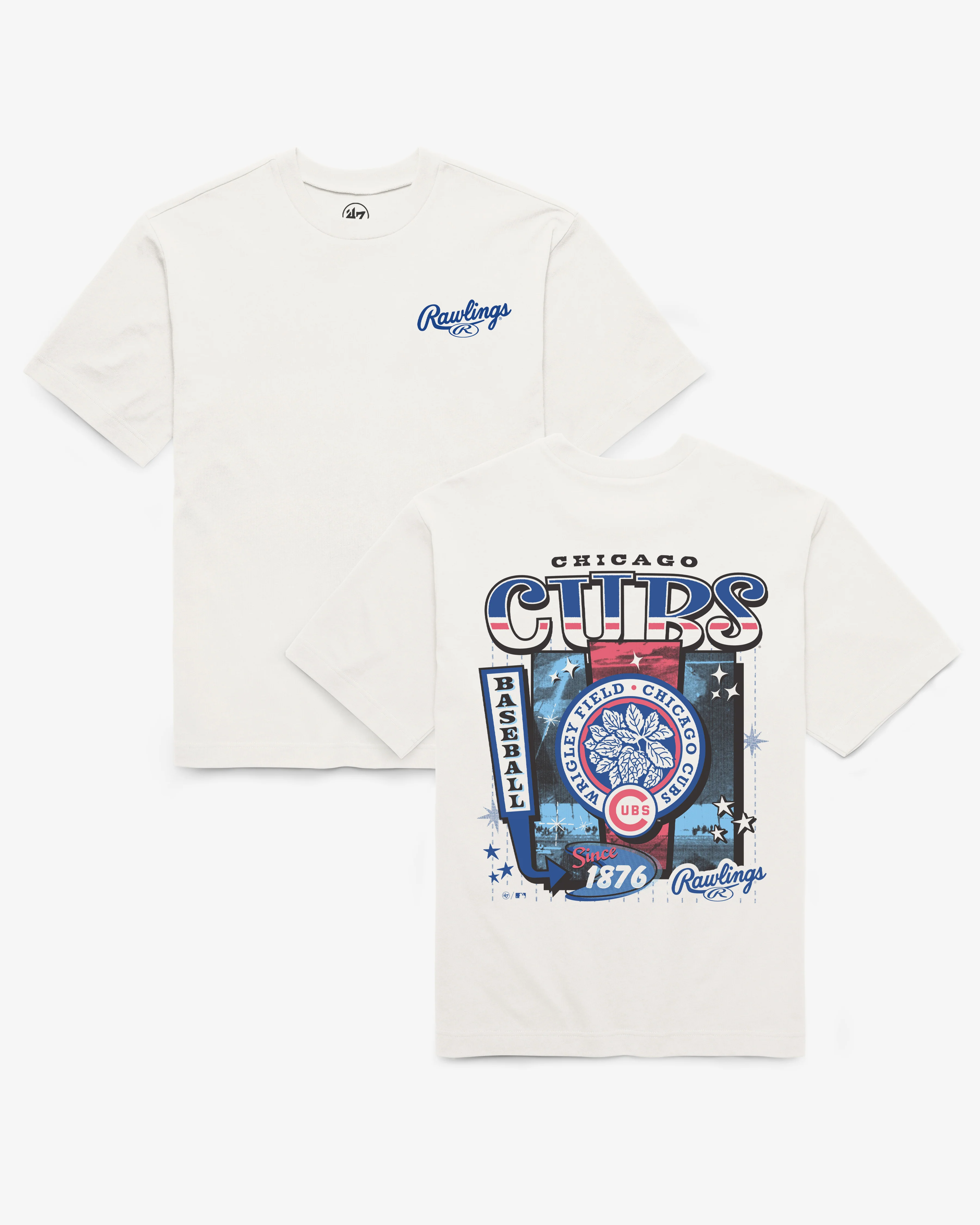 CHICAGO CUBS COOPERSTOWN RAWLINGS POSTER '47 FOUNDATION TEE