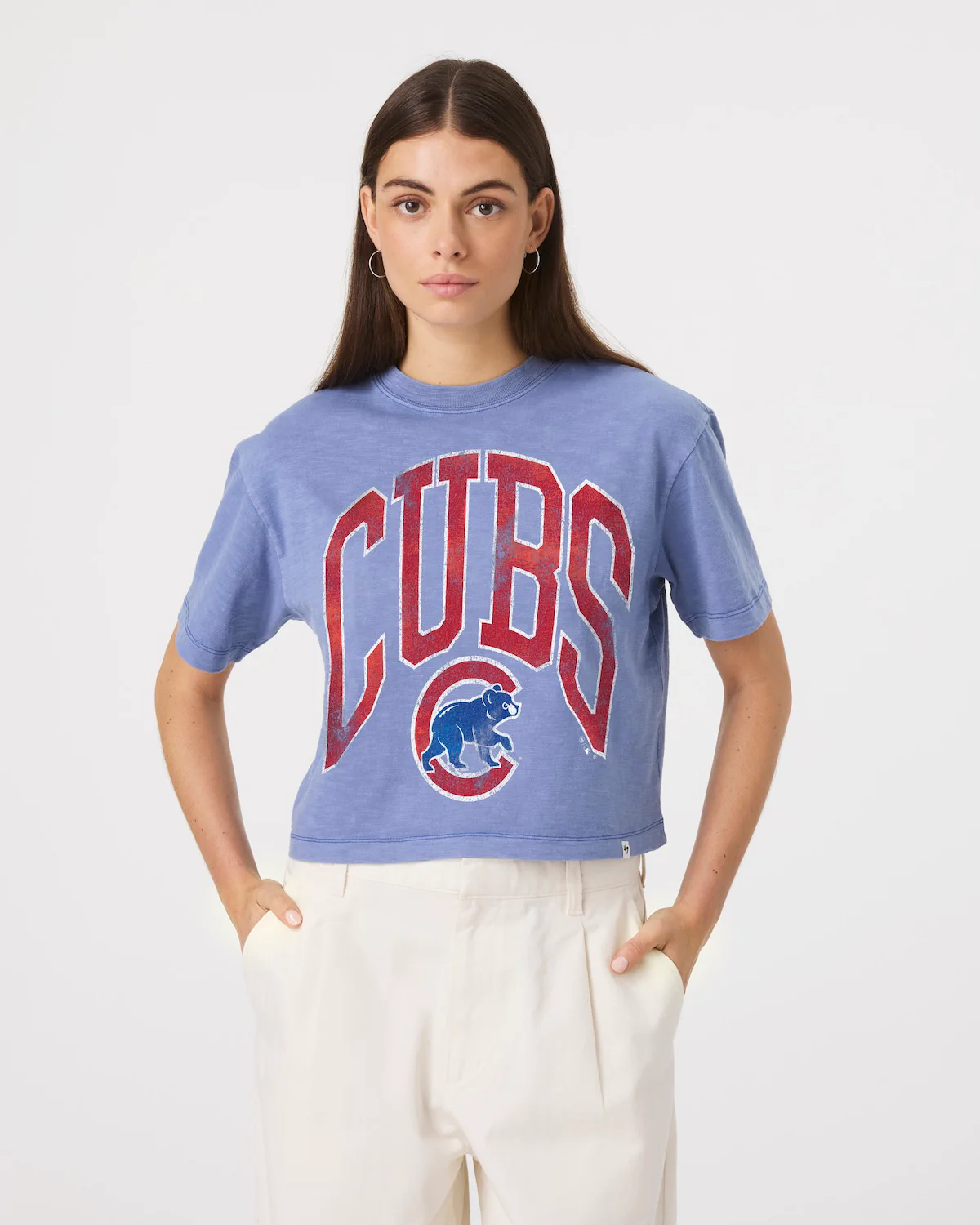 CHICAGO CUBS MINDI HEAVY '47 SLUB CROP TEE WOMENS