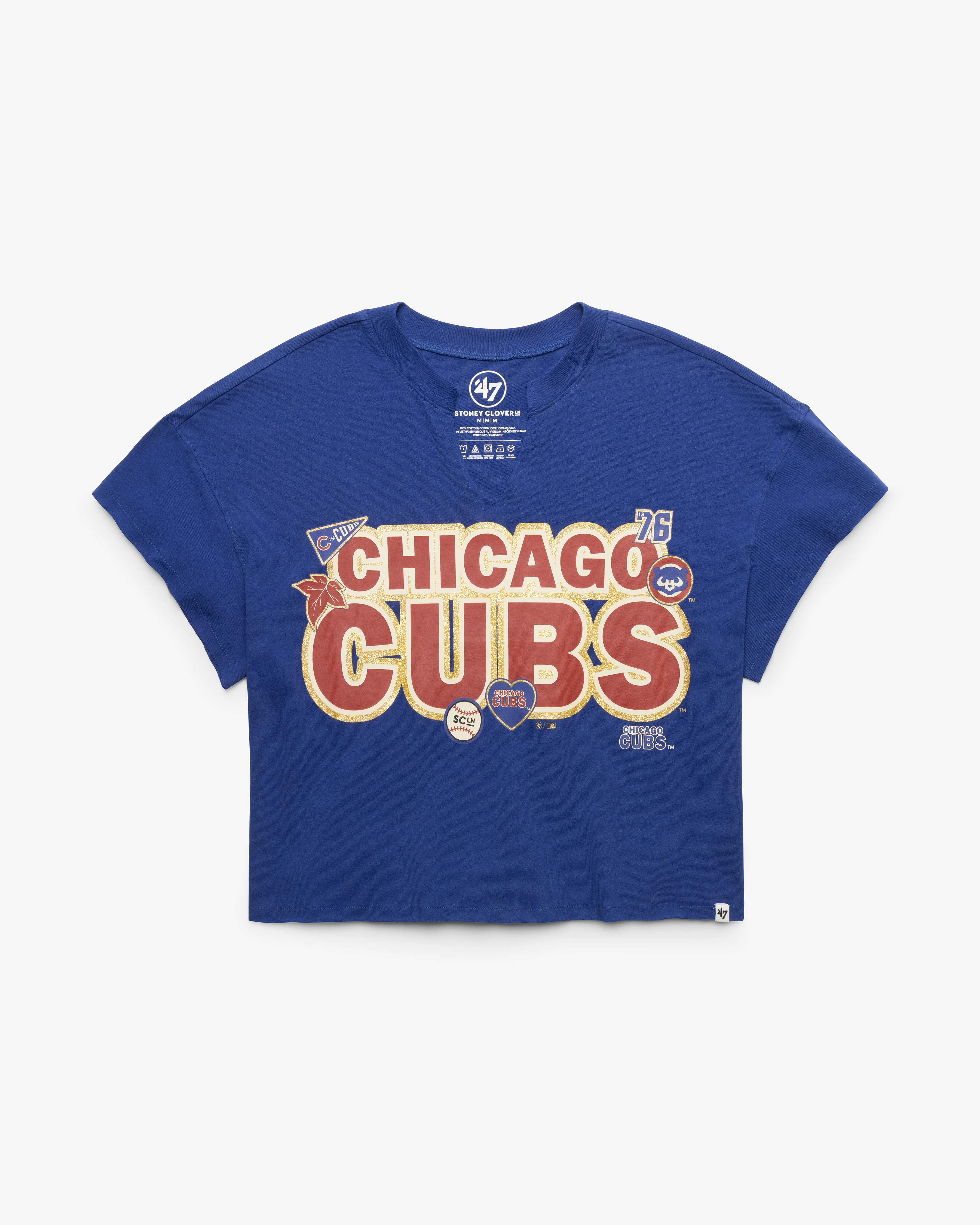 CHICAGO CUBS STONEY CLOVER LANE X '47 OVERSIZED NOTCH NECK TEE WOMENS