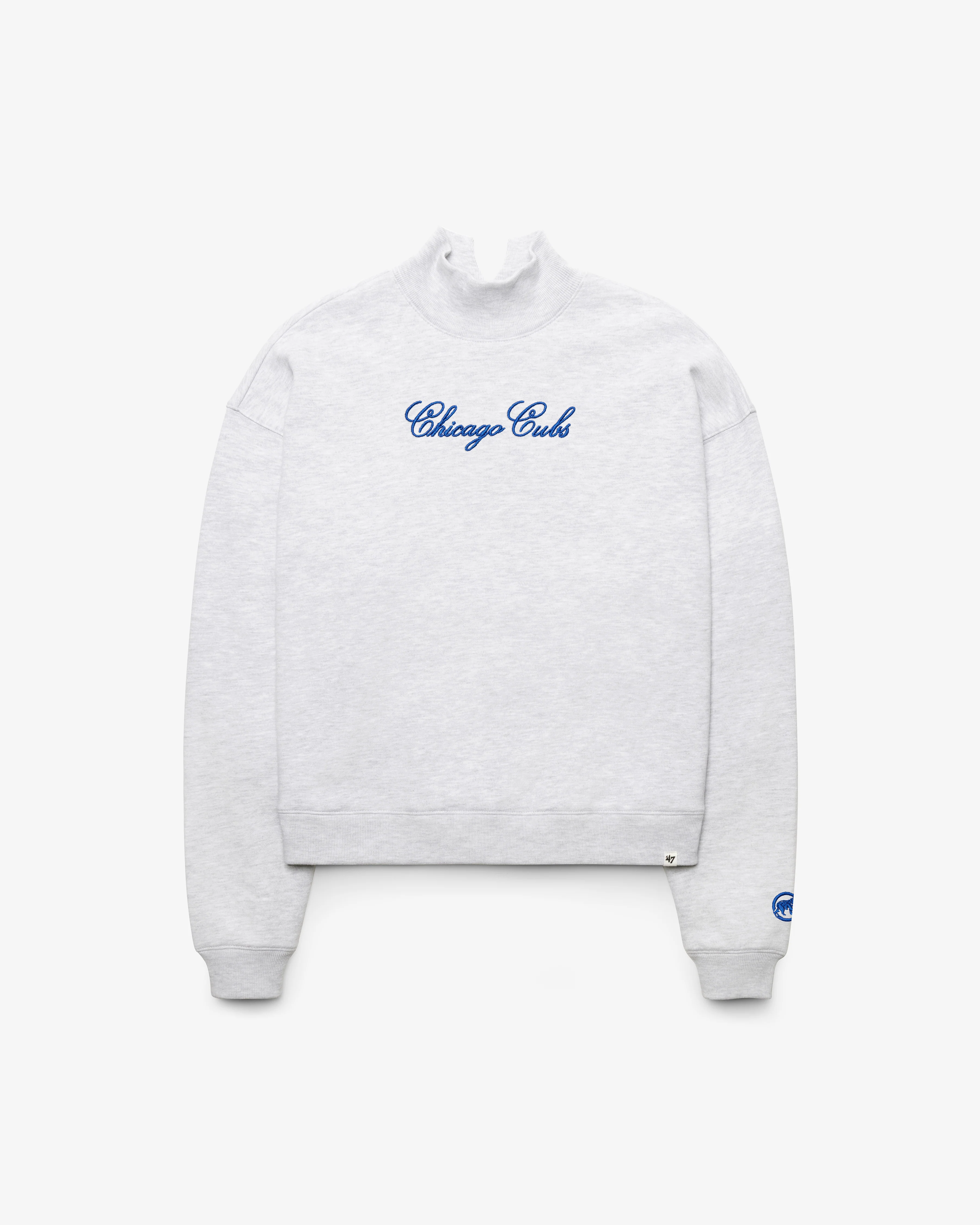 CHICAGO CUBS SCRIPT '47 MOCK NECK PULLOVER WOMENS