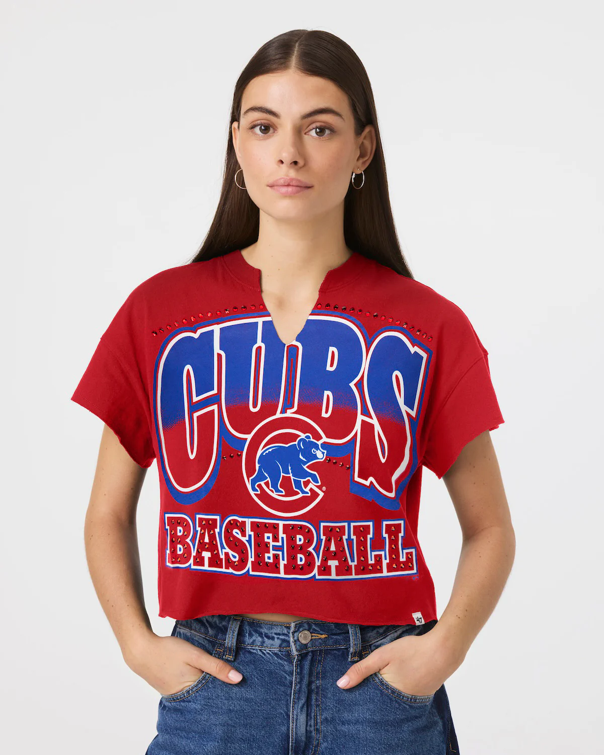 CHICAGO CUBS WIN BIG '47 OVERSIZED NOTCH NECK TEE WOMENS
