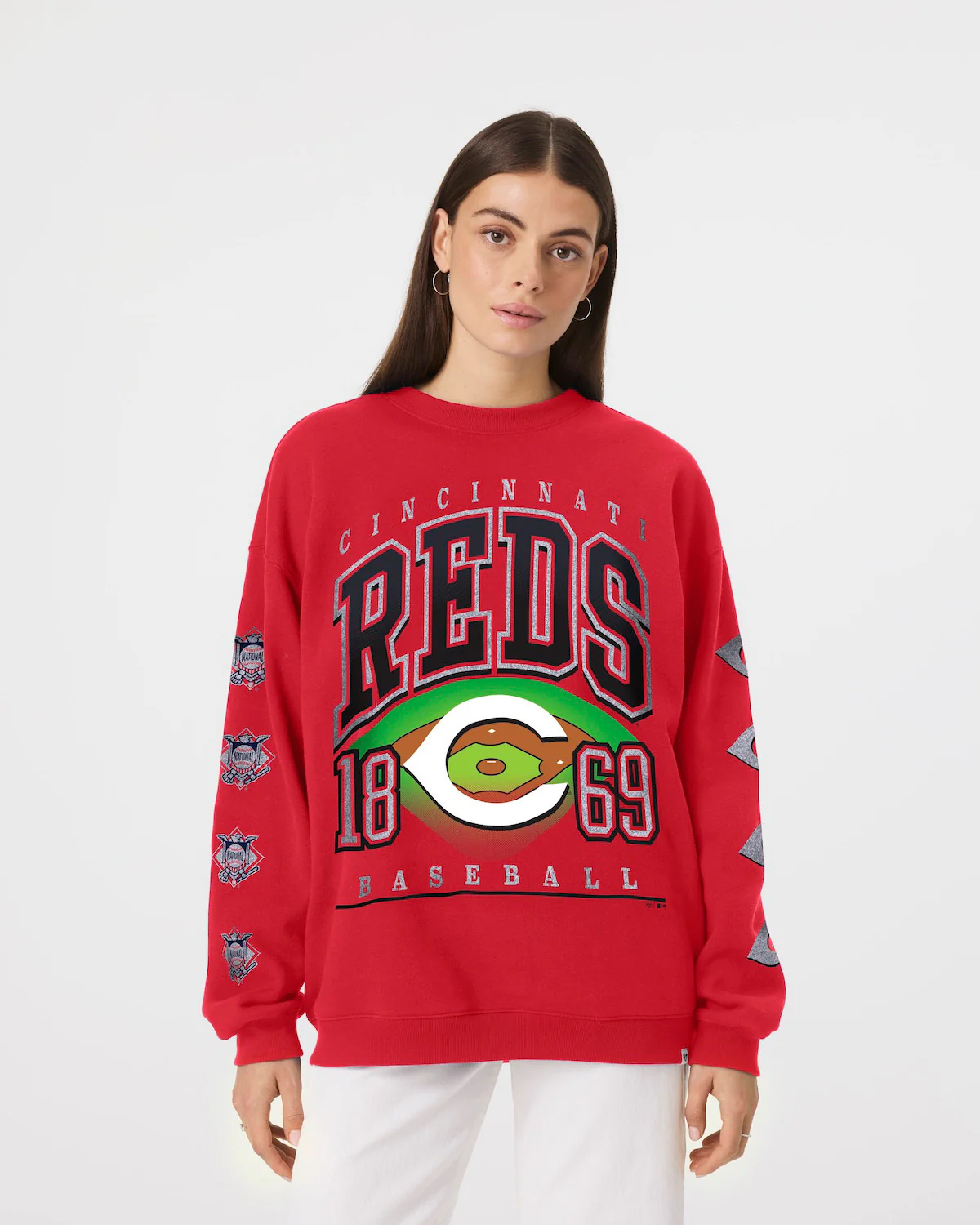 CINCINNATI REDS GO BIG '47 OVERSIZED CREW WOMENS
