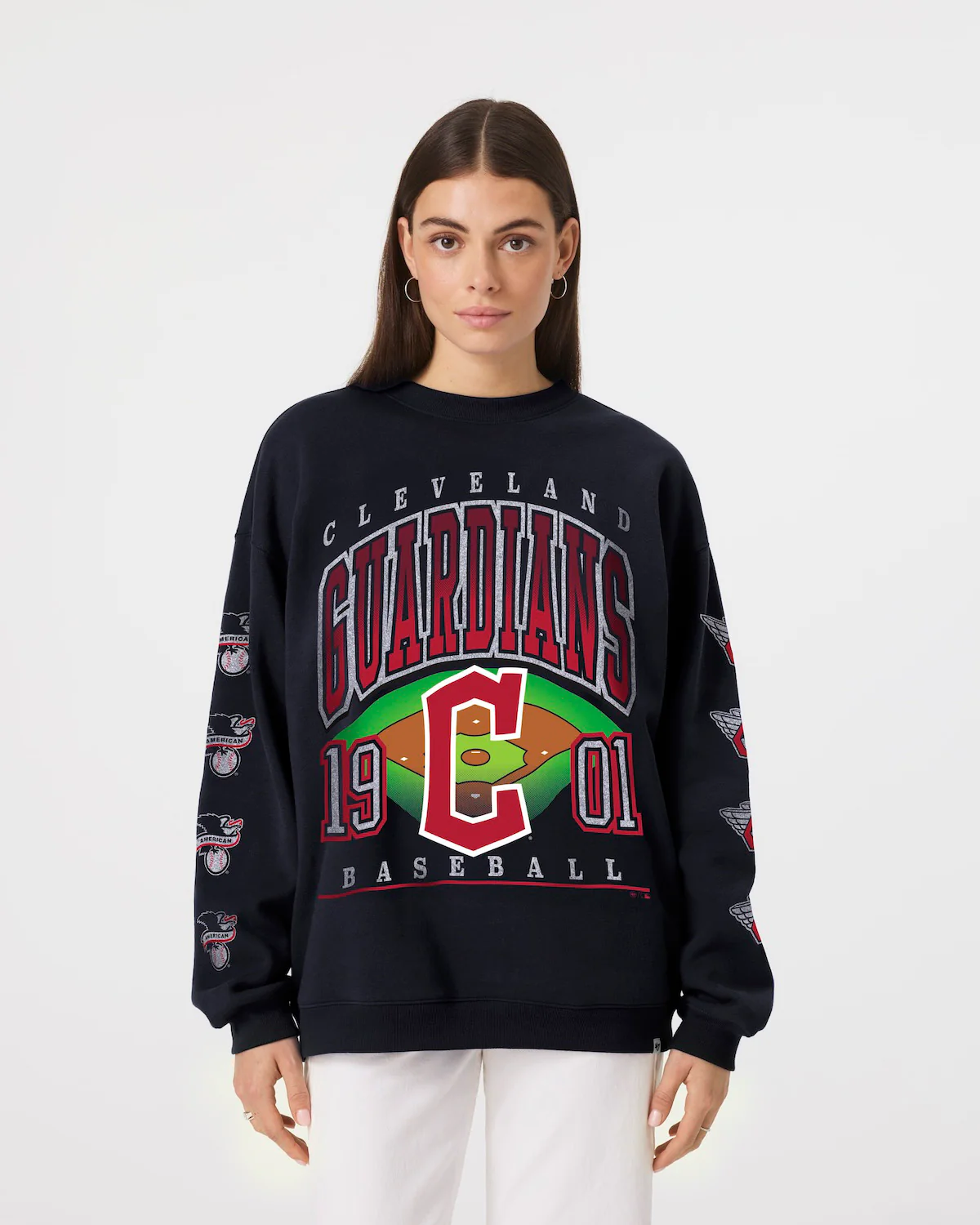 CLEVELAND GUARDIANS GO BIG '47 OVERSIZED CREW WOMENS