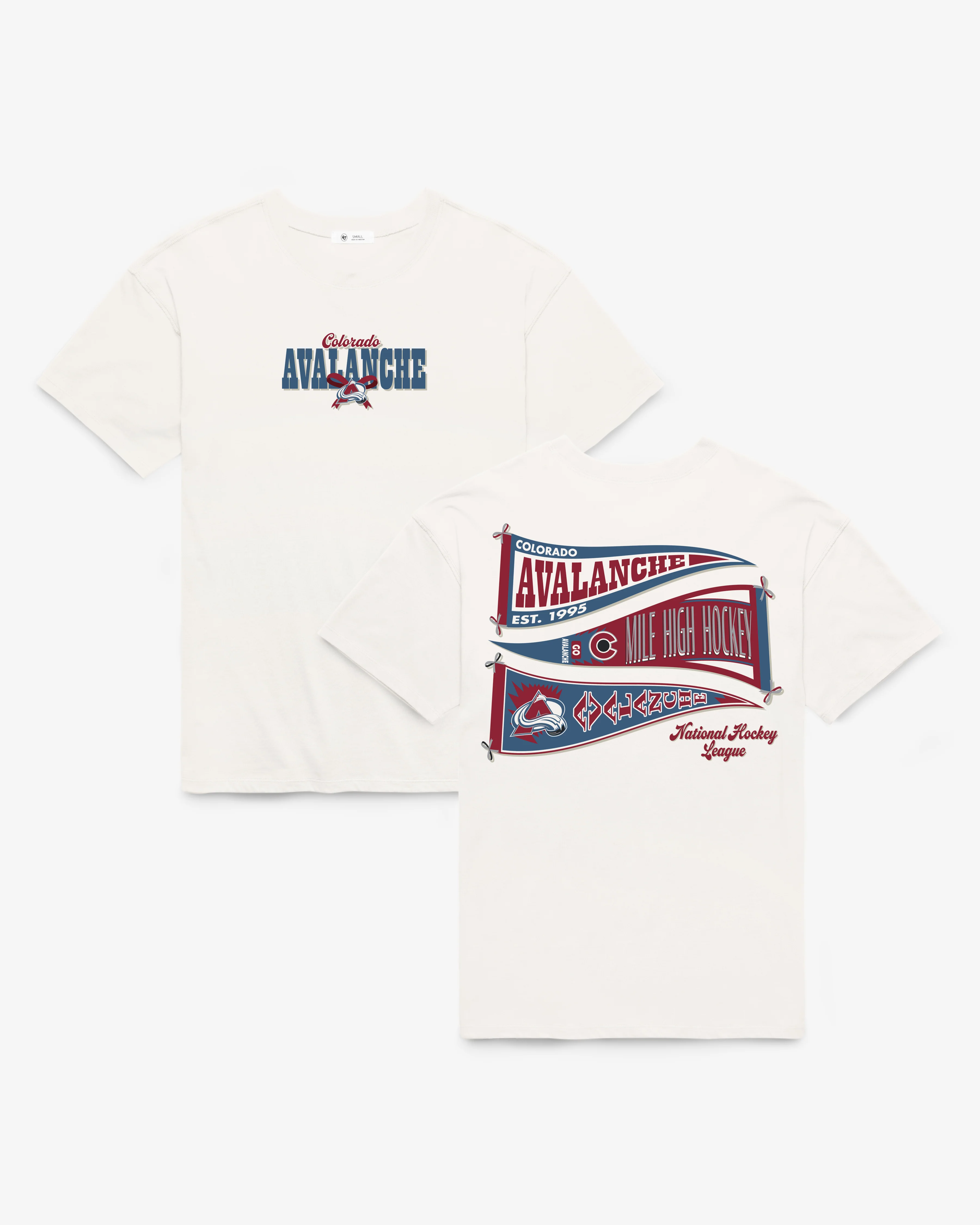 COLORADO AVALANCHE BOW AND BANNER BACKER '47 SADIE TEE WOMENS