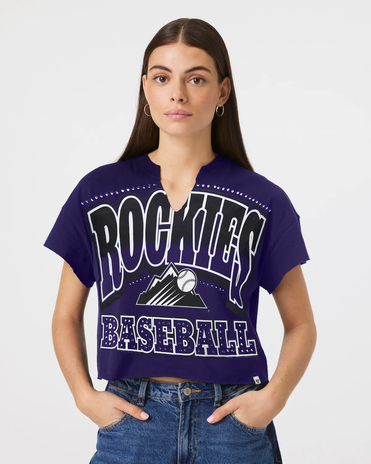 COLORADO ROCKIES WIN BIG '47 OVERSIZED NOTCH NECK TEE WOMENS