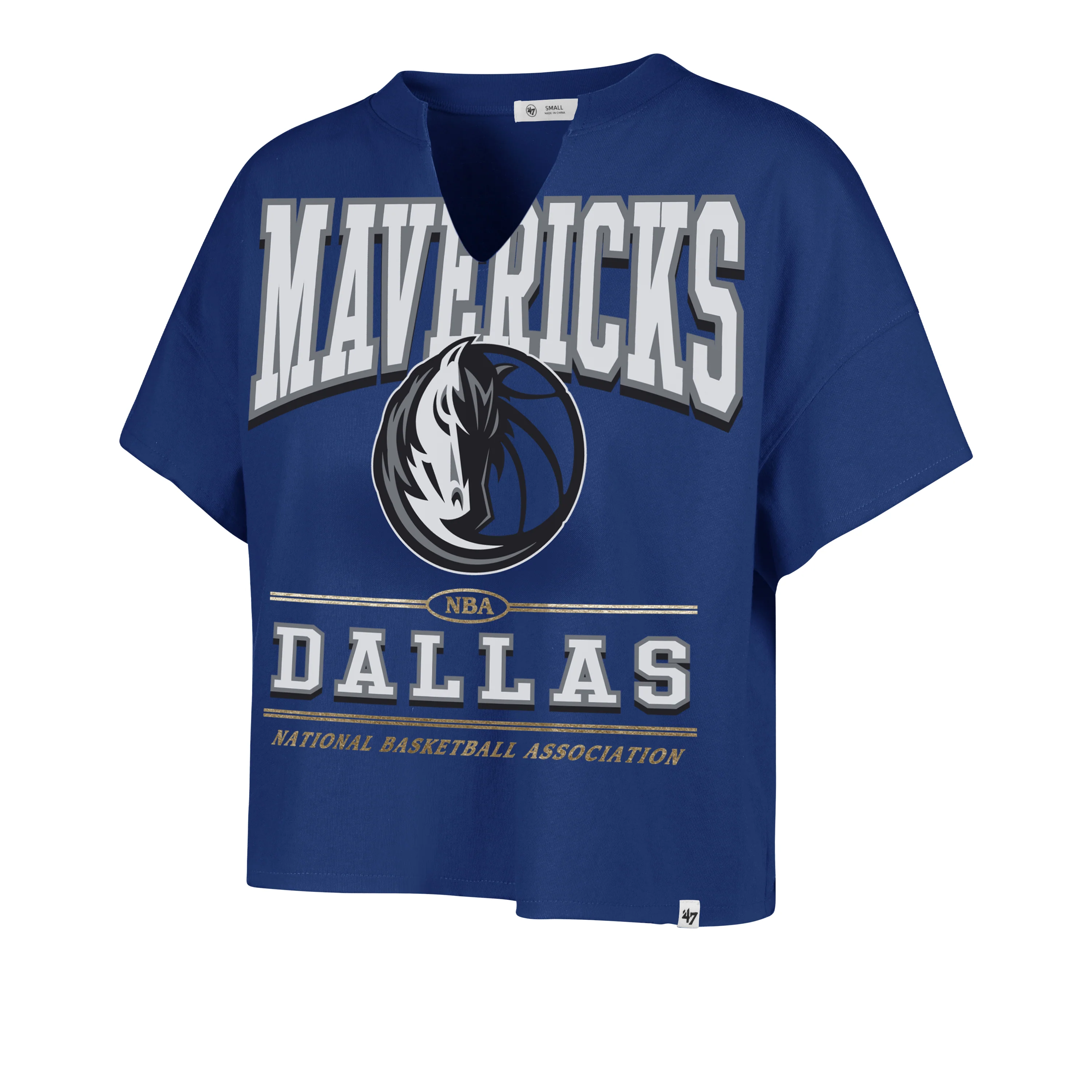 DALLAS MAVERICKS ELATION OVERSIZED '47 NOTCH NECK TEE WOMENS