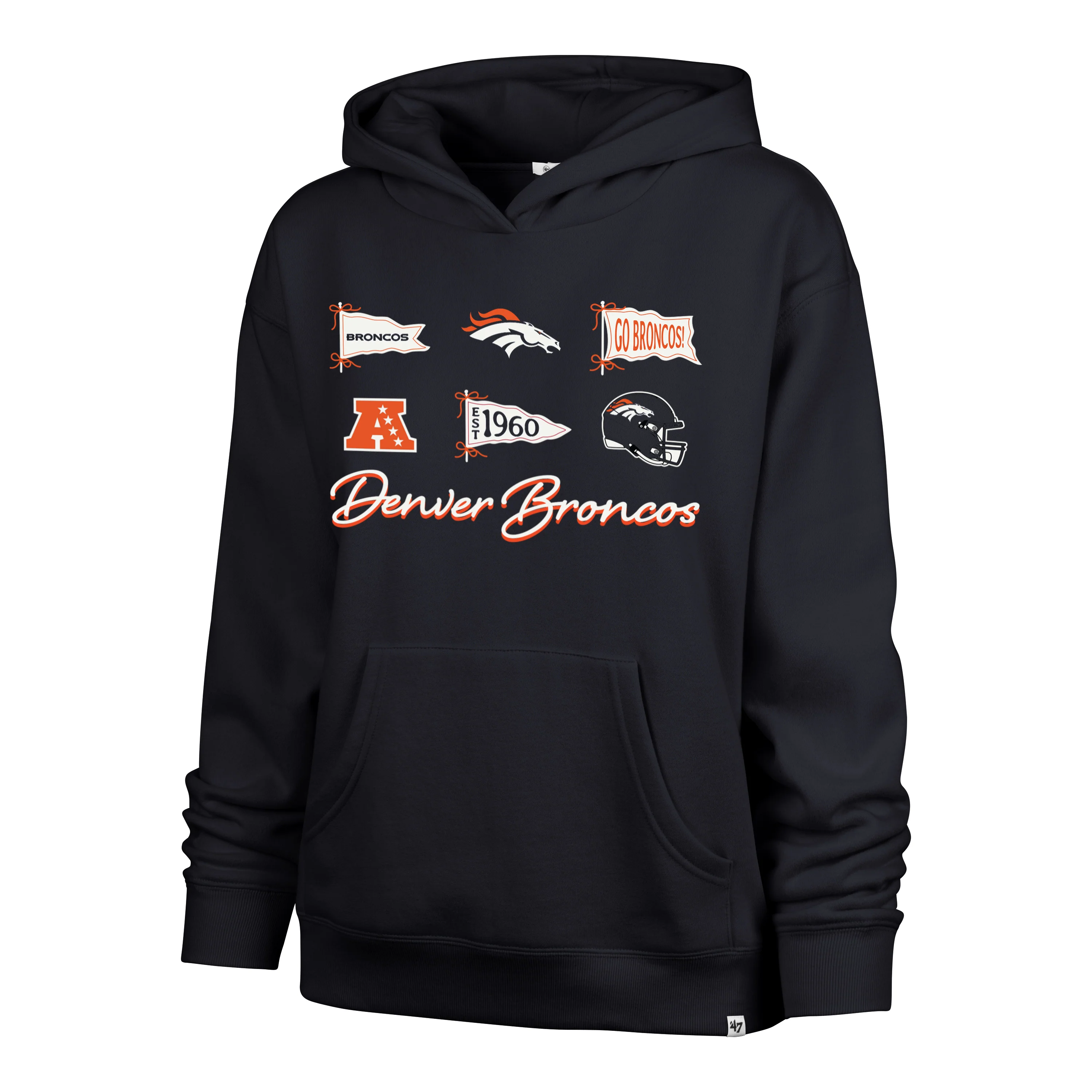 DENVER BRONCOS BOW AND BANNERS '47 NAOMI HOOD WOMENS
