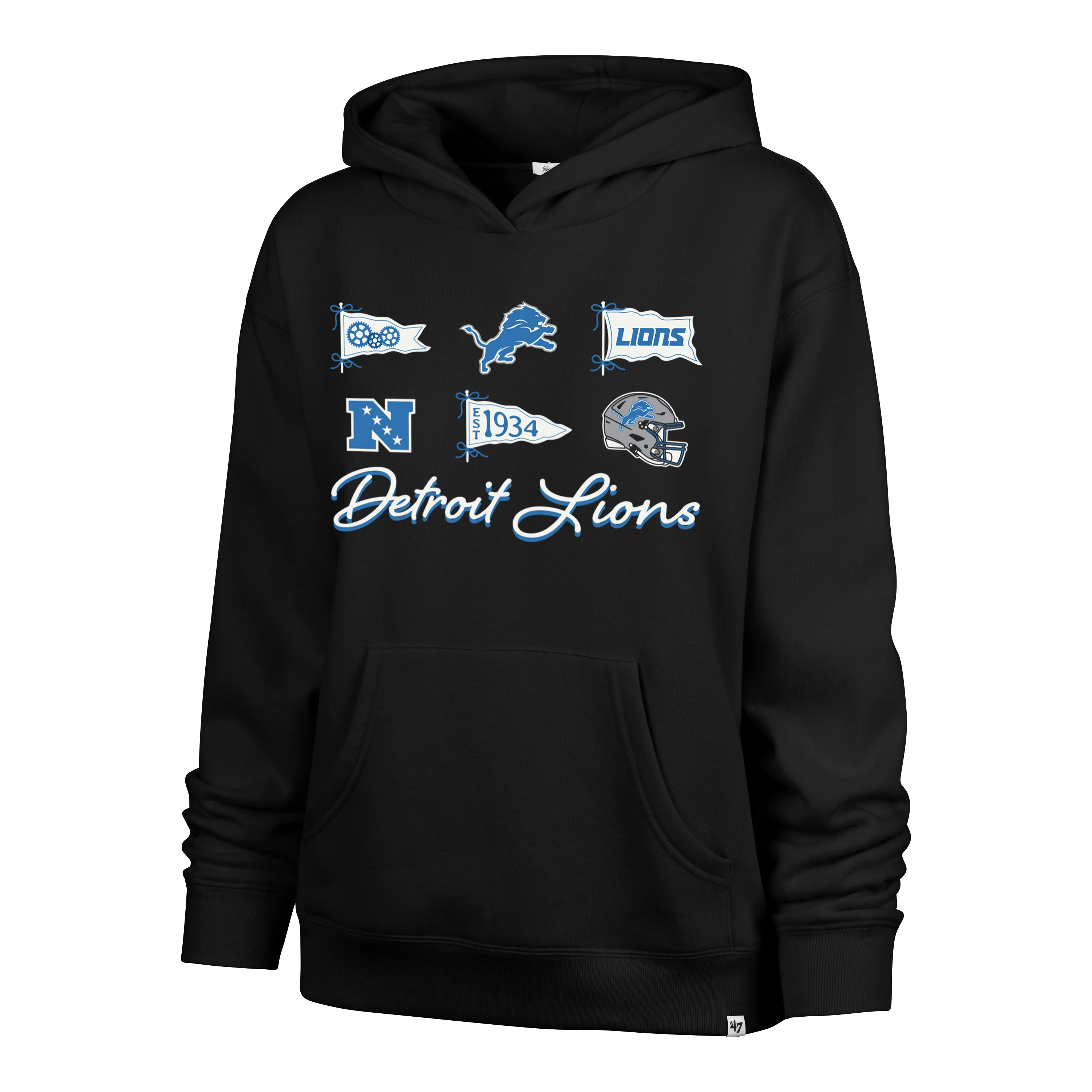 DETROIT LIONS BOW AND BANNERS '47 NAOMI HOOD WOMENS
