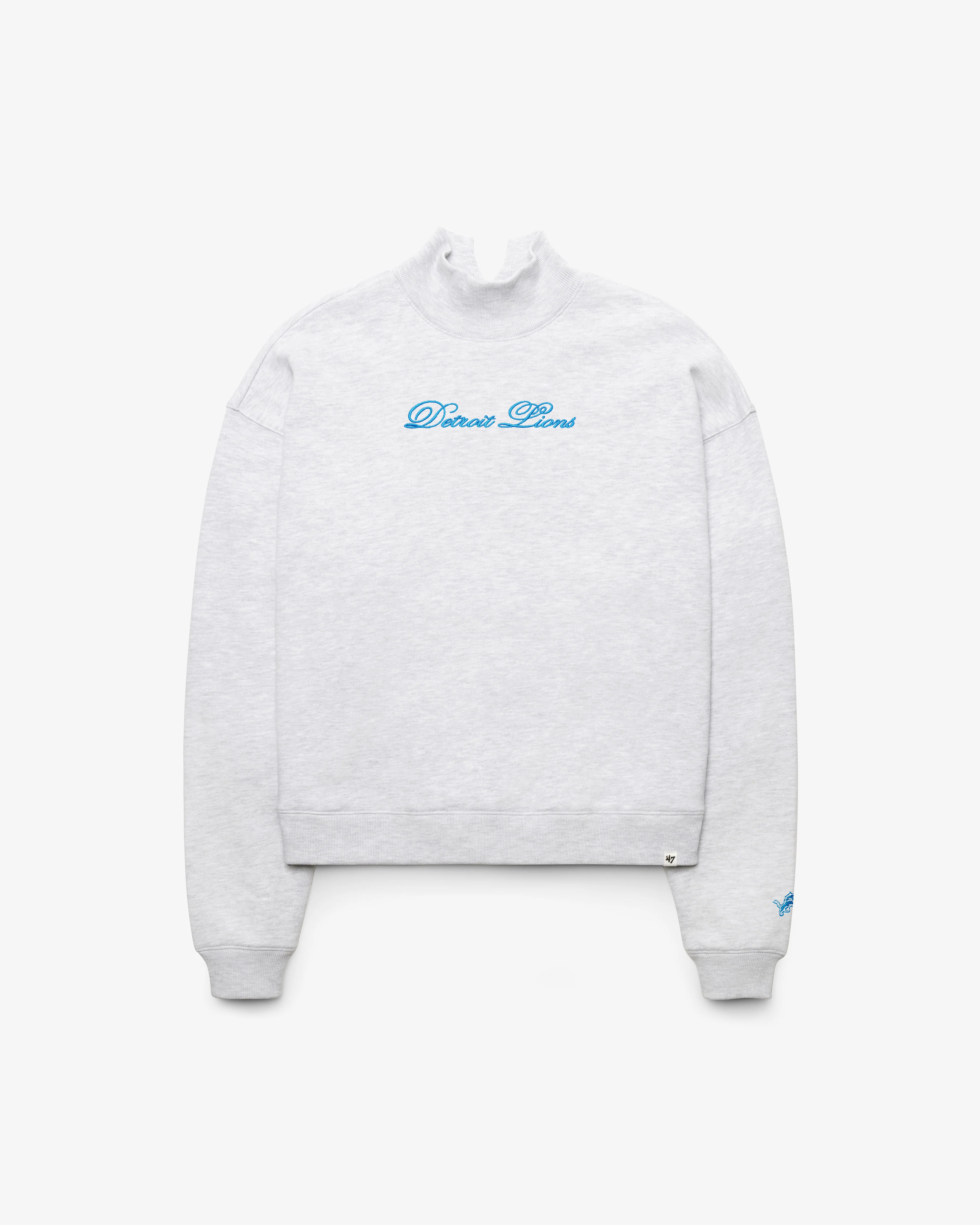 DETROIT LIONS SCRIPT '47 MOCK NECK PULLOVER WOMENS