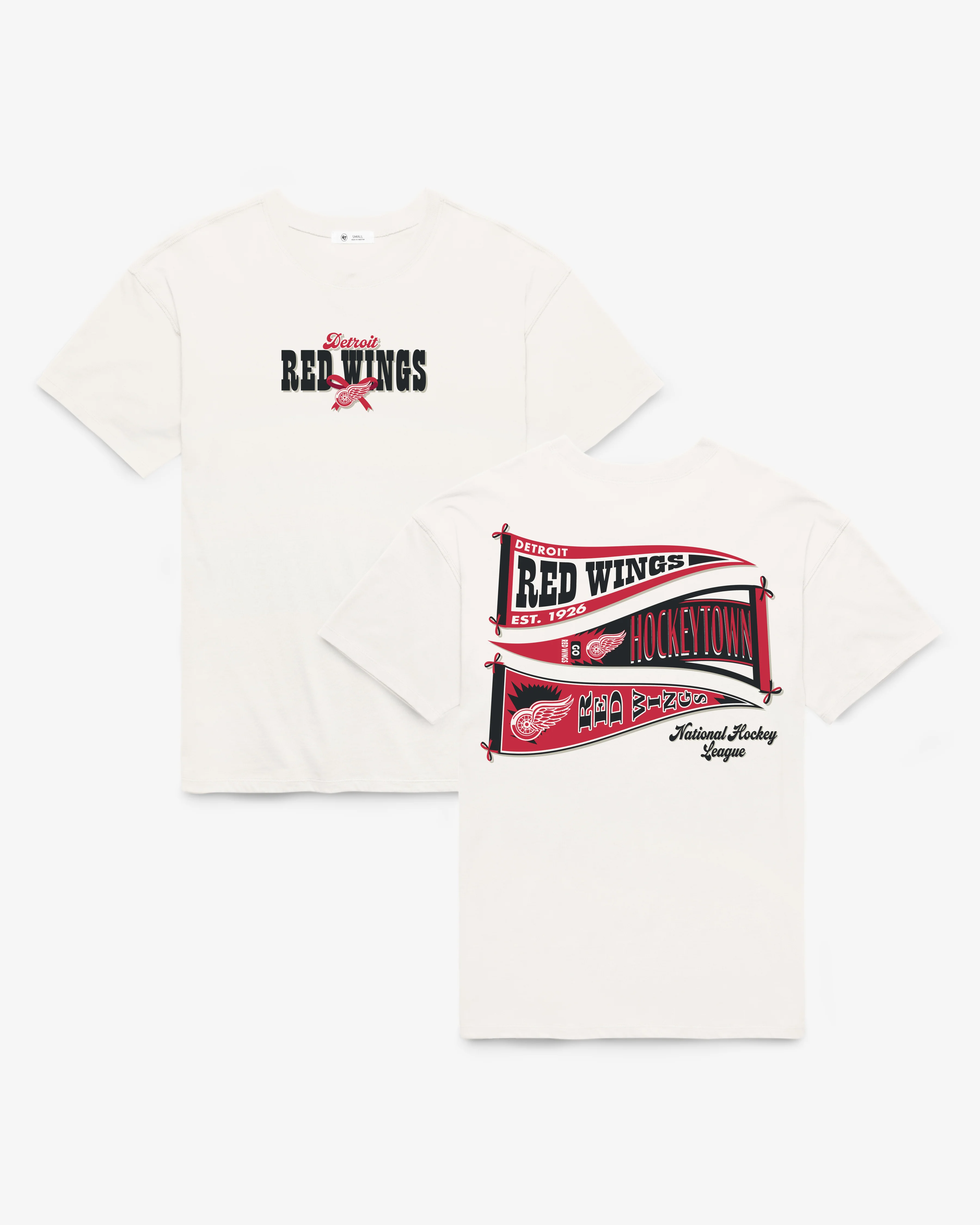 DETROIT RED WINGS BOW AND BANNER BACKER '47 SADIE TEE WOMENS