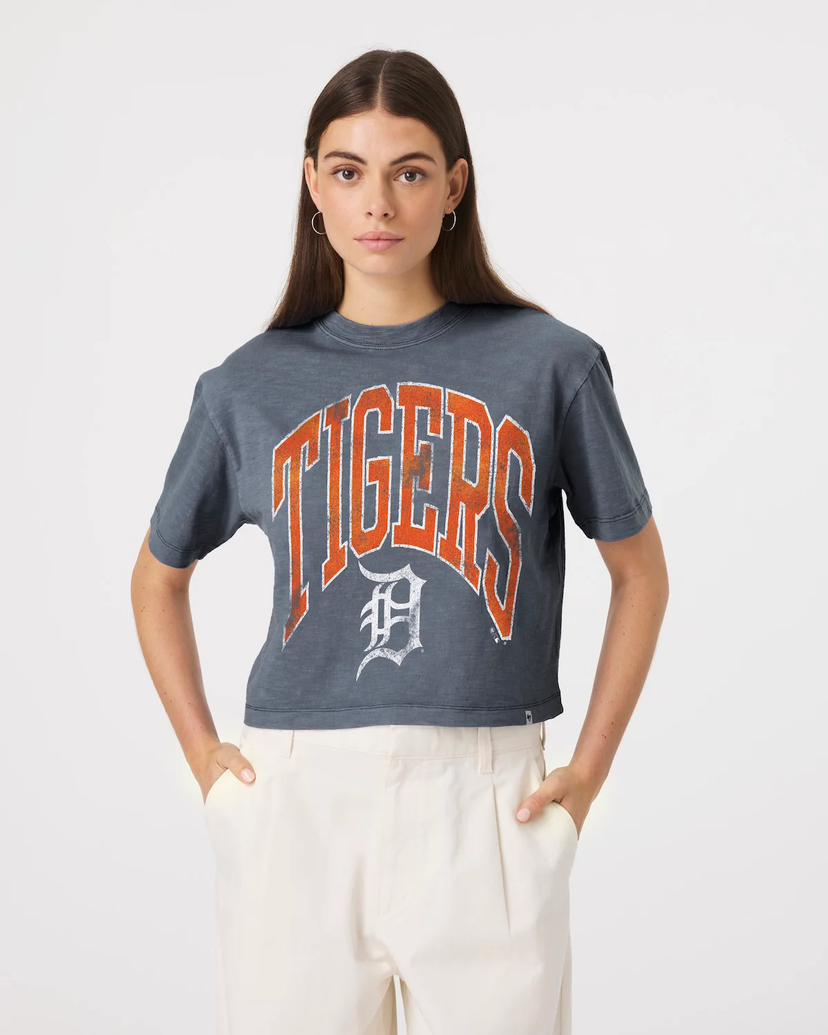 DETROIT TIGERS MINDI HEAVY '47 SLUB CROP TEE WOMENS