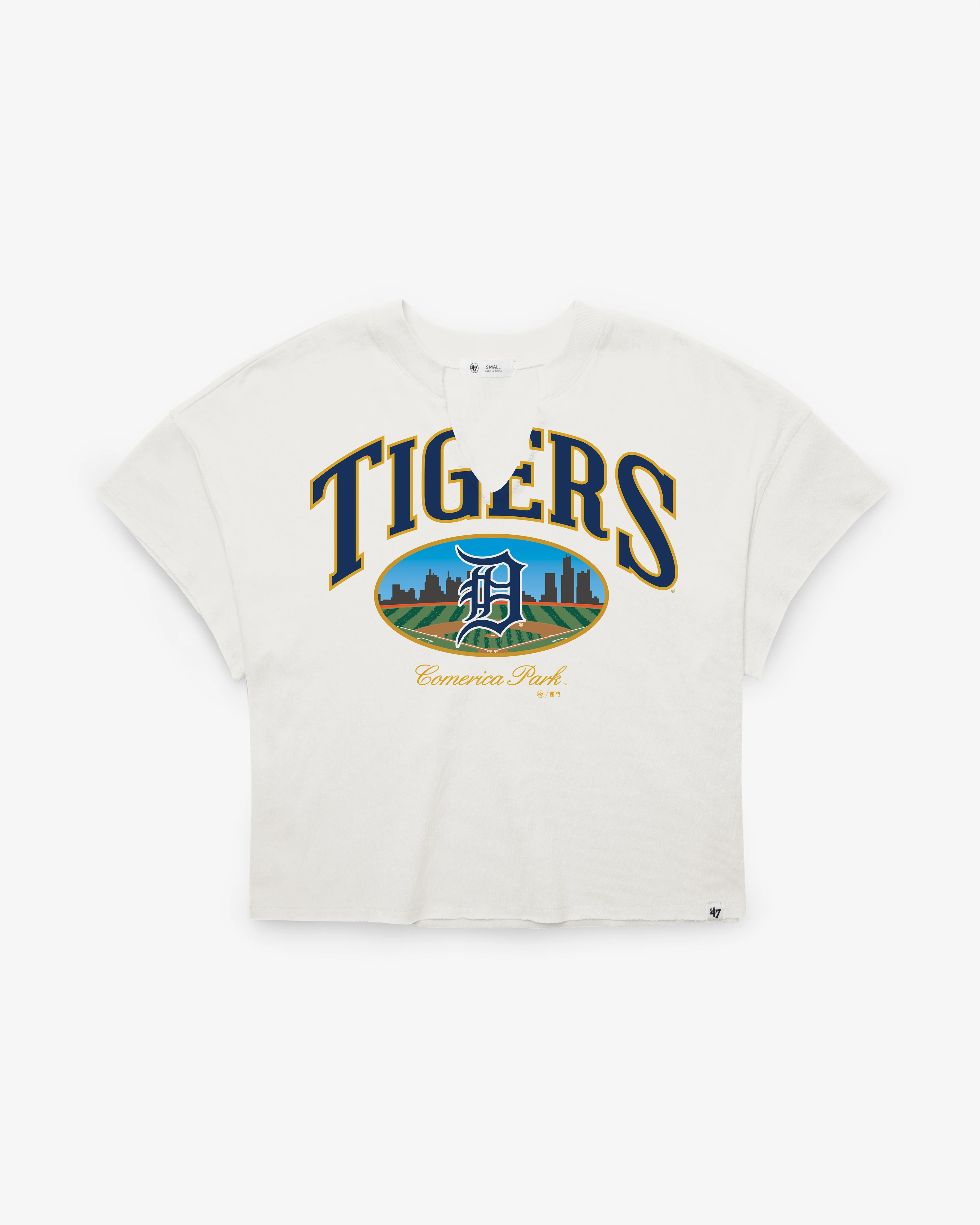 DETROIT TIGERS OPEN CITY '47 OVERSIZED NOTCH NECK TEE WOMENS