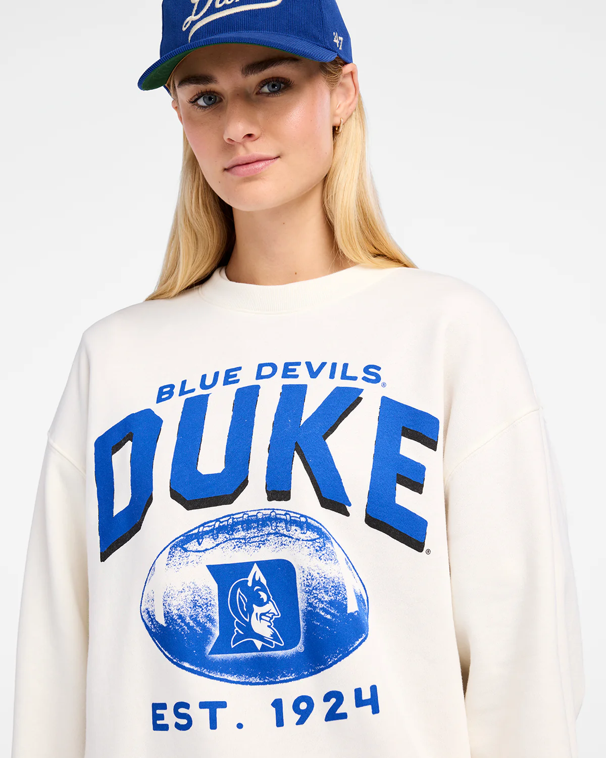 DUKE BLUE DEVILS ARCH CLOUD '47 OVERSIZED CREW WOMENS - Image 3