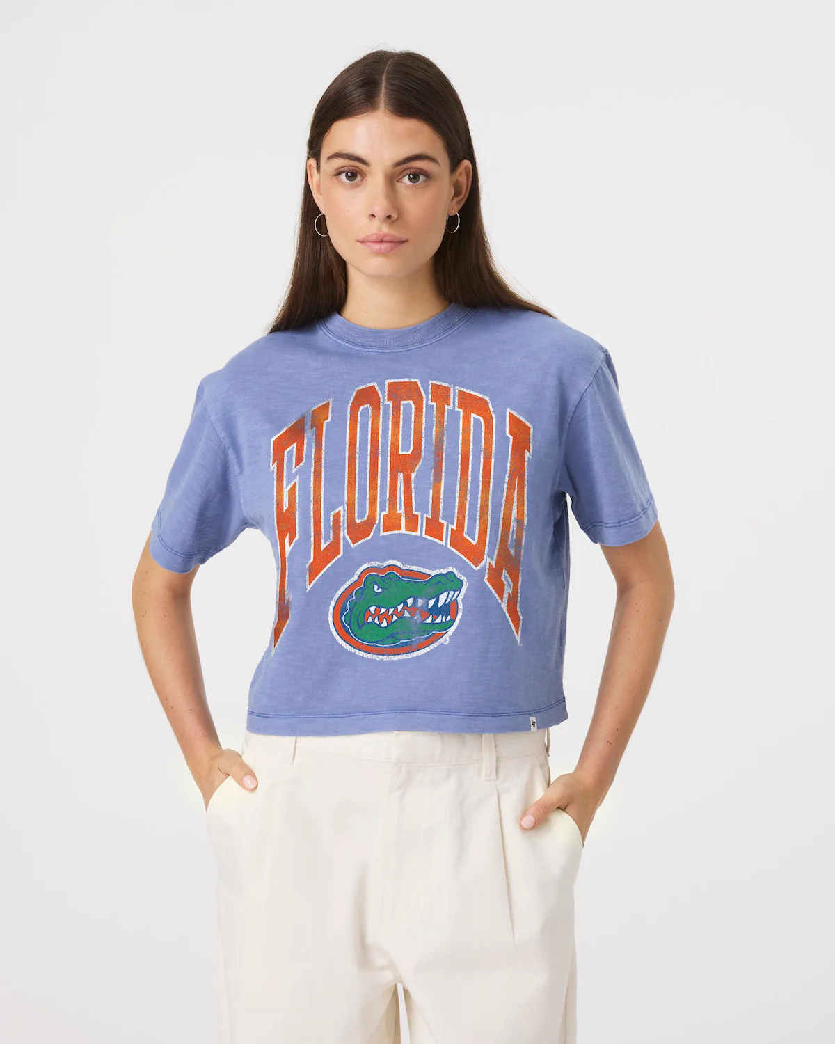 FLORIDA GATORS MINDI HEAVY '47 SLUB CROP TEE WOMENS
