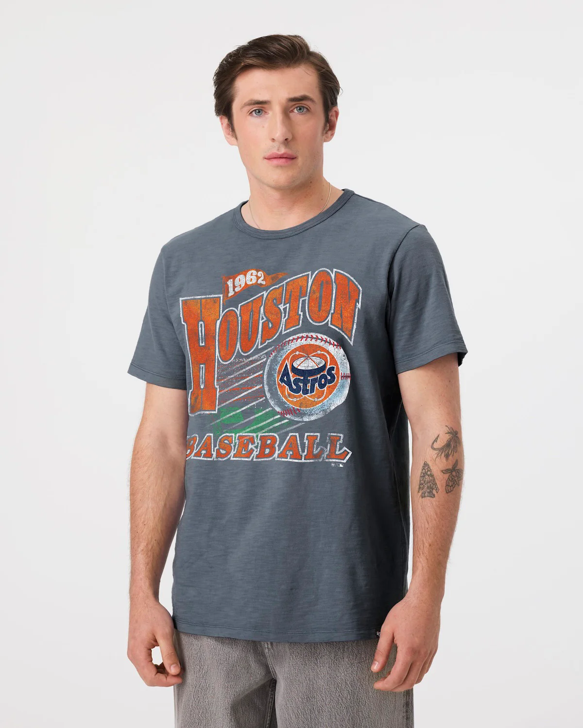 HOUSTON ASTROS COOPERSTOWN GAME WORN HEAVY '47 SLUB TEE