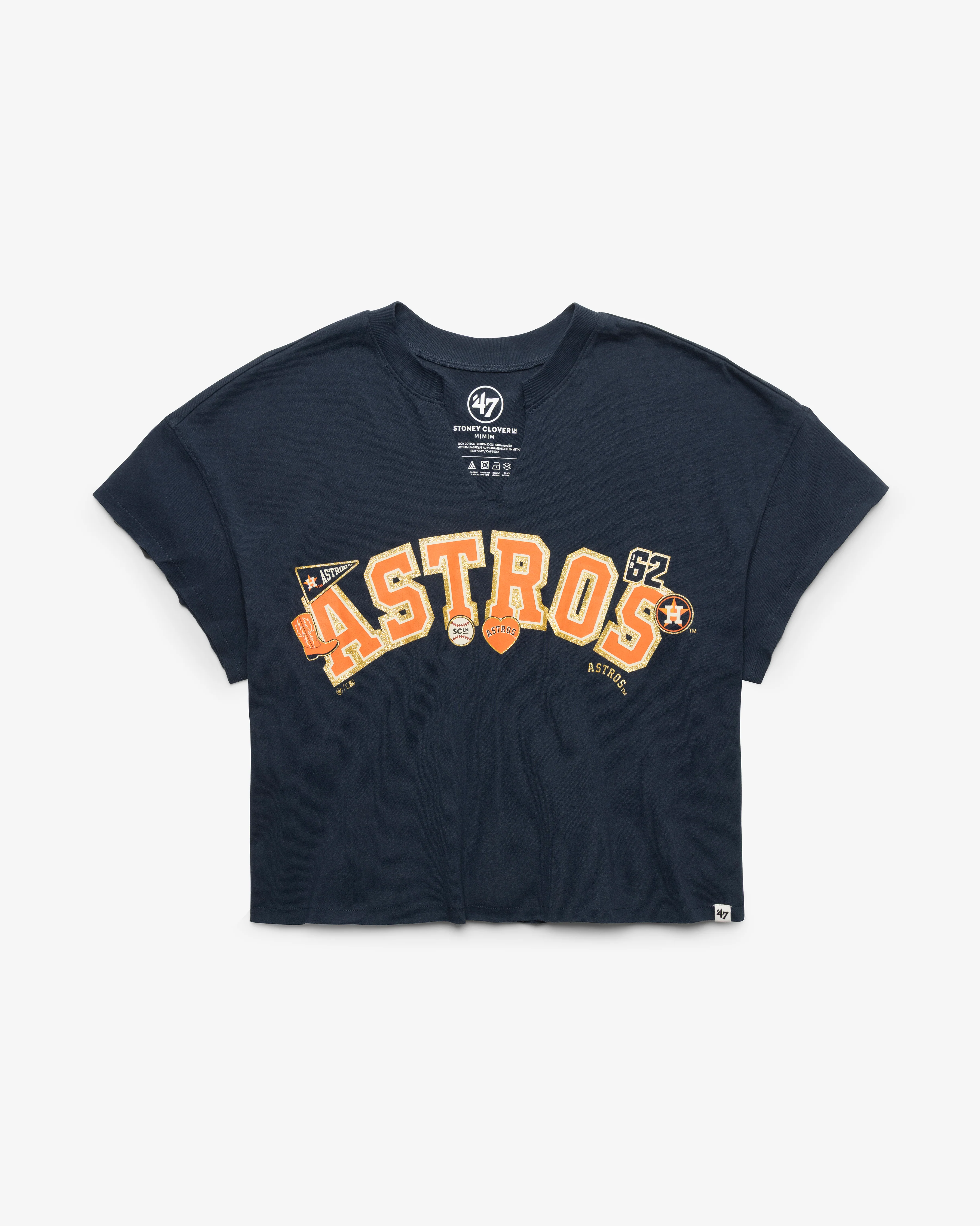 HOUSTON ASTROS STONEY CLOVER LANE X '47 OVERSIZED NOTCH NECK TEE WOMENS