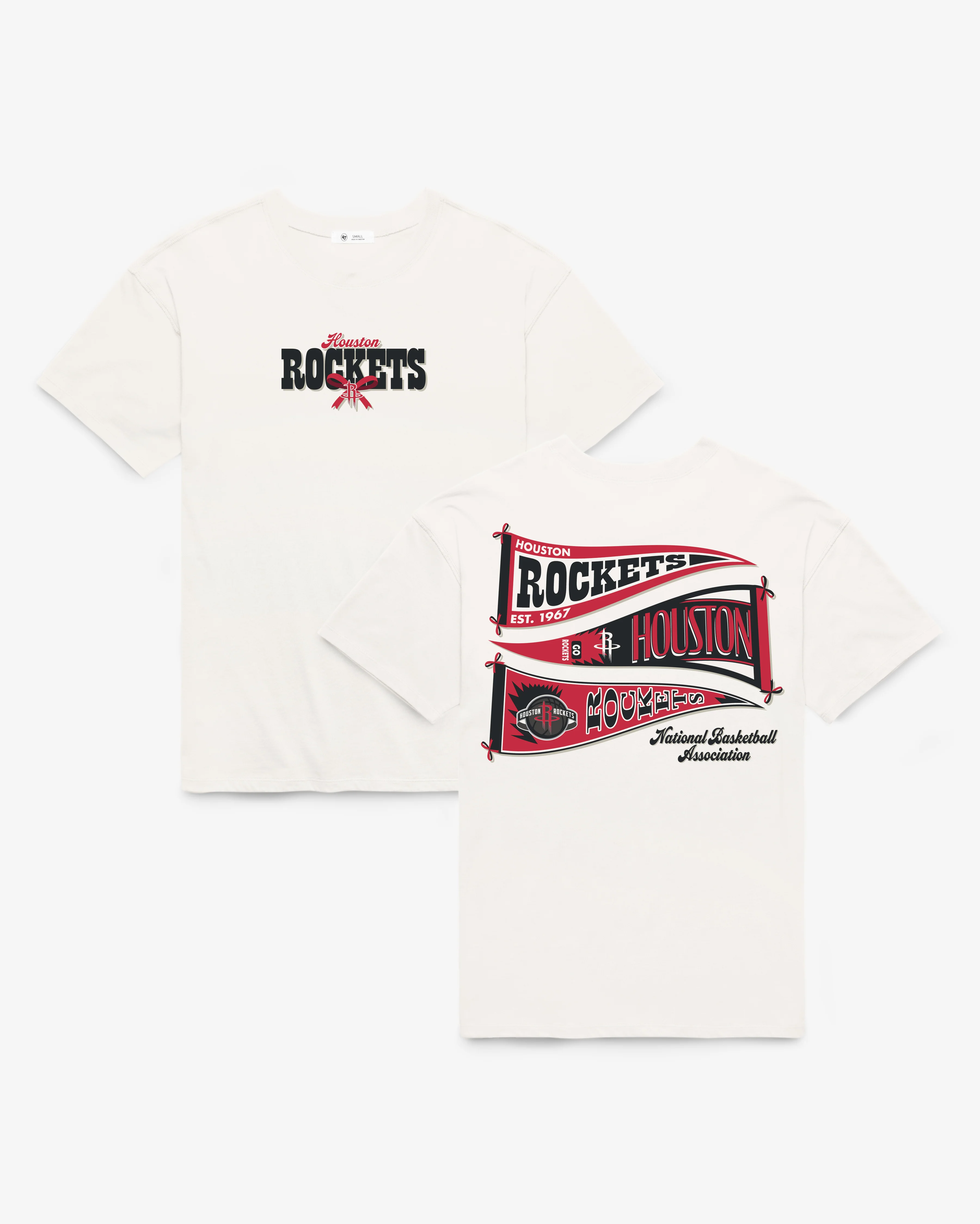 HOUSTON ROCKETS BOW AND BANNER BACKER '47 SADIE TEE WOMENS