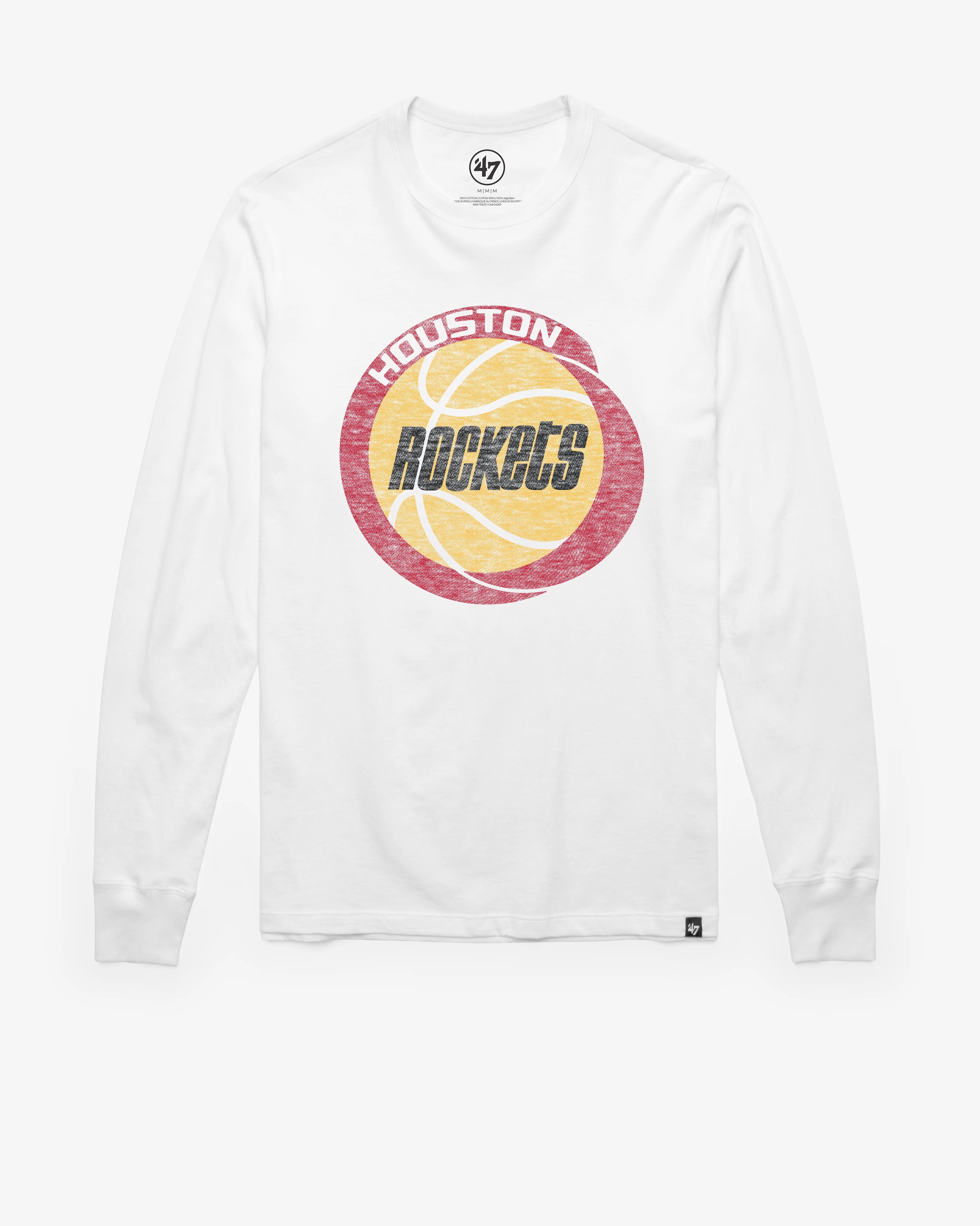 HOUSTON ROCKETS HARDWOOD CLASSICS PREMIER '47 FRANKLIN LONG SLEEVE TEE