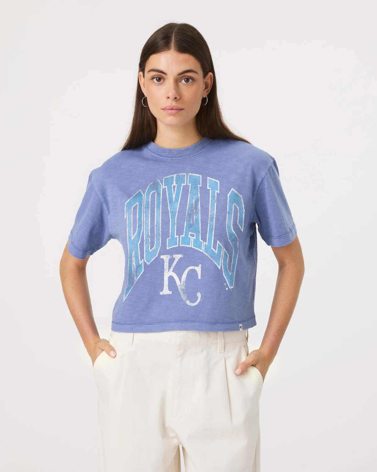 KANSAS CITY ROYALS MINDI HEAVY '47 SLUB CROP TEE WOMENS