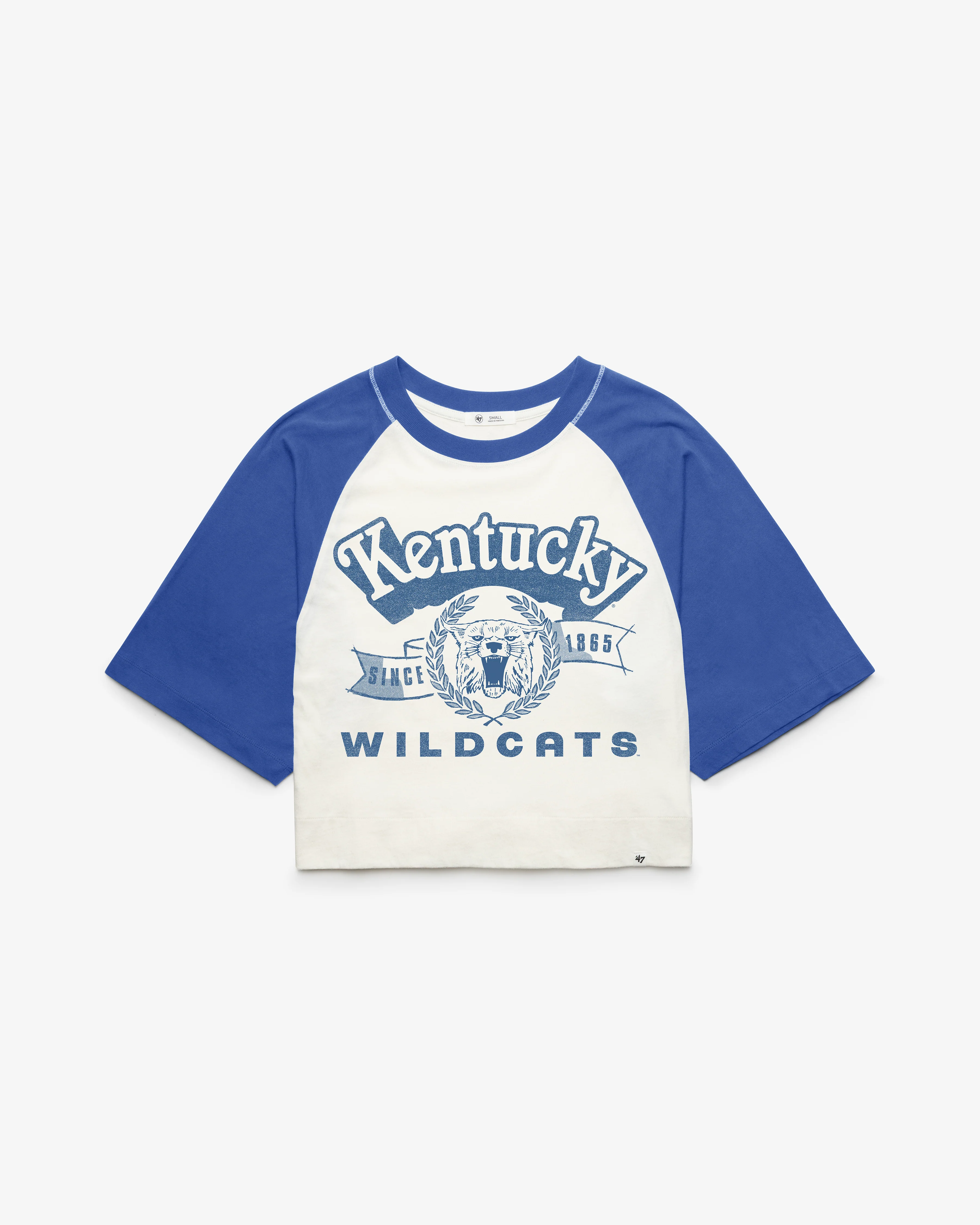 KENTUCKY WILDCATS VINTAGE INFIELD SHIFT '47 RAGLAN CROP TEE WOMENS