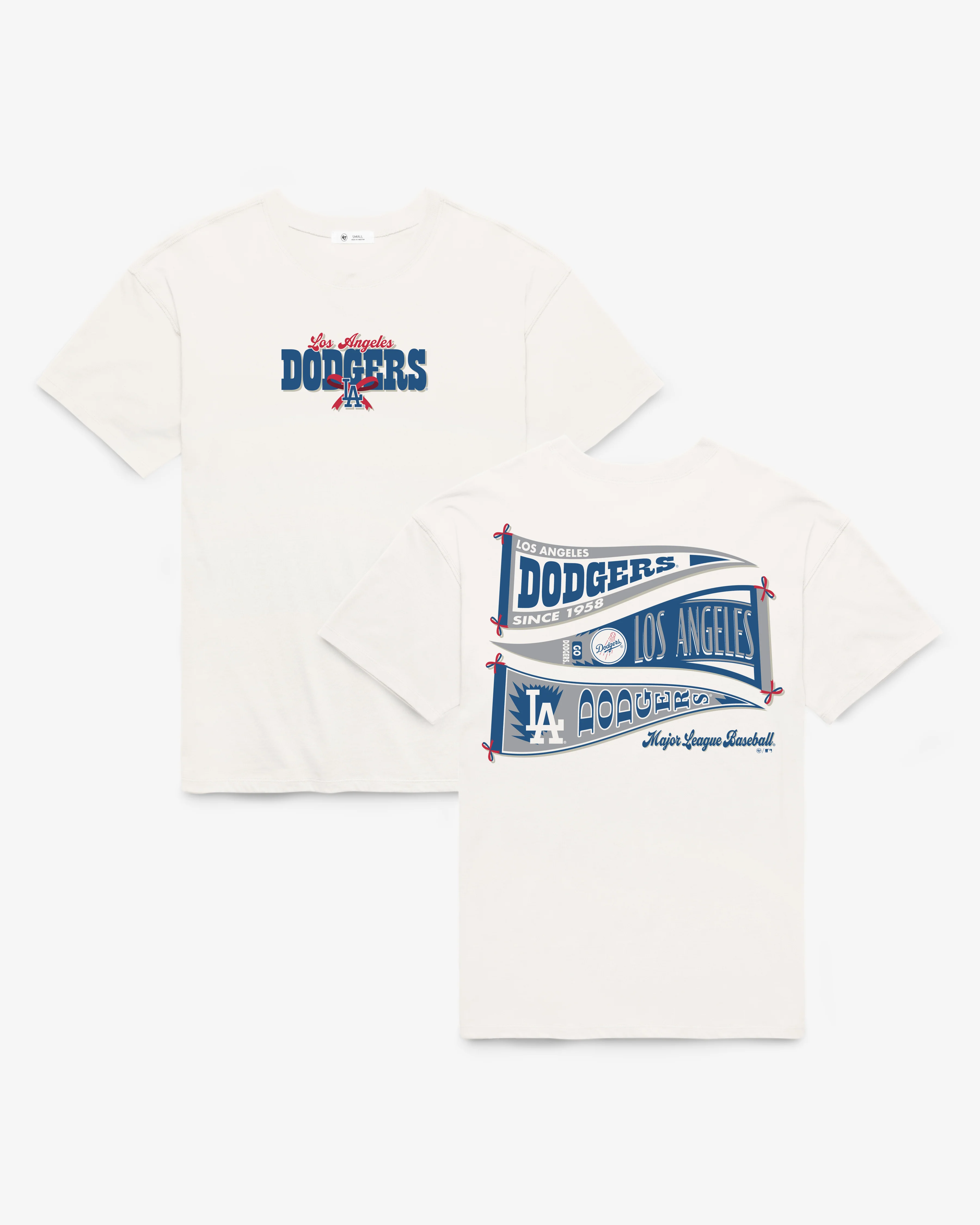 LOS ANGELES DODGERS BOW AND BANNER BACKER '47 SADIE TEE WOMENS