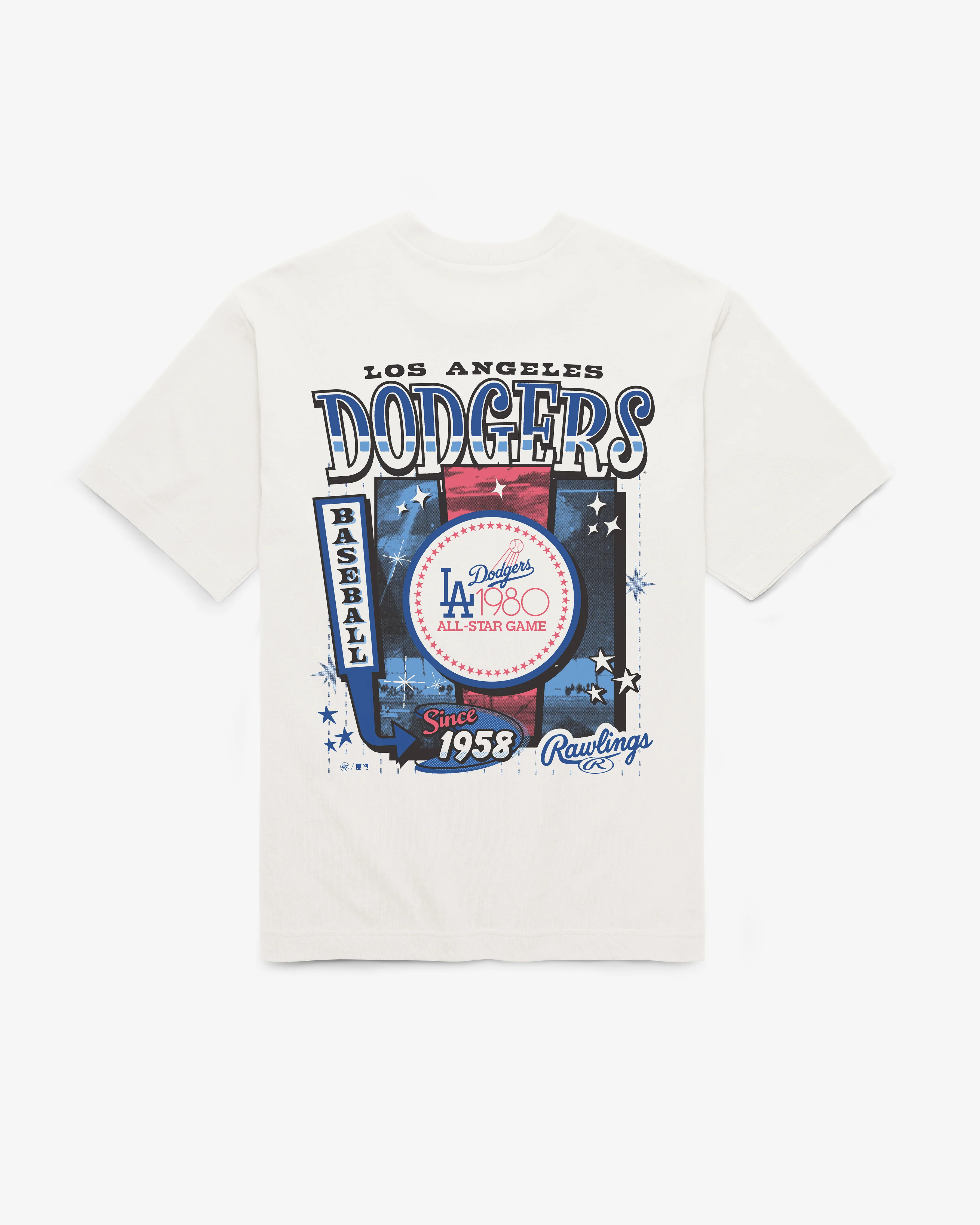 LOS ANGELES DODGERS COOPERSTOWN RAWLINGS POSTER '47 FOUNDATION TEE - Image 3