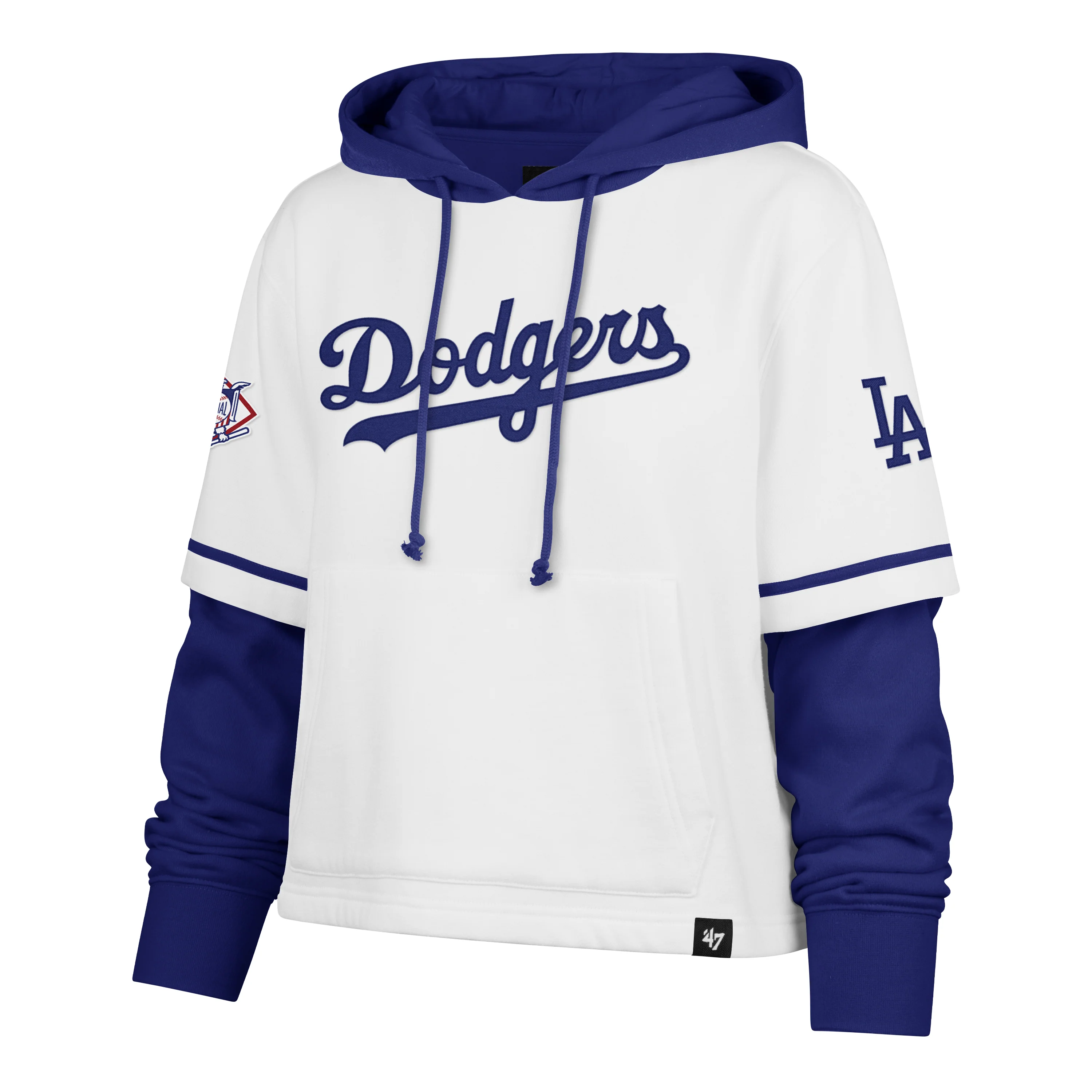 LOS ANGELES DODGERS TRIFECTA CROPPED '47 SHORTSTOP PULLOVER HOOD WOMENS
