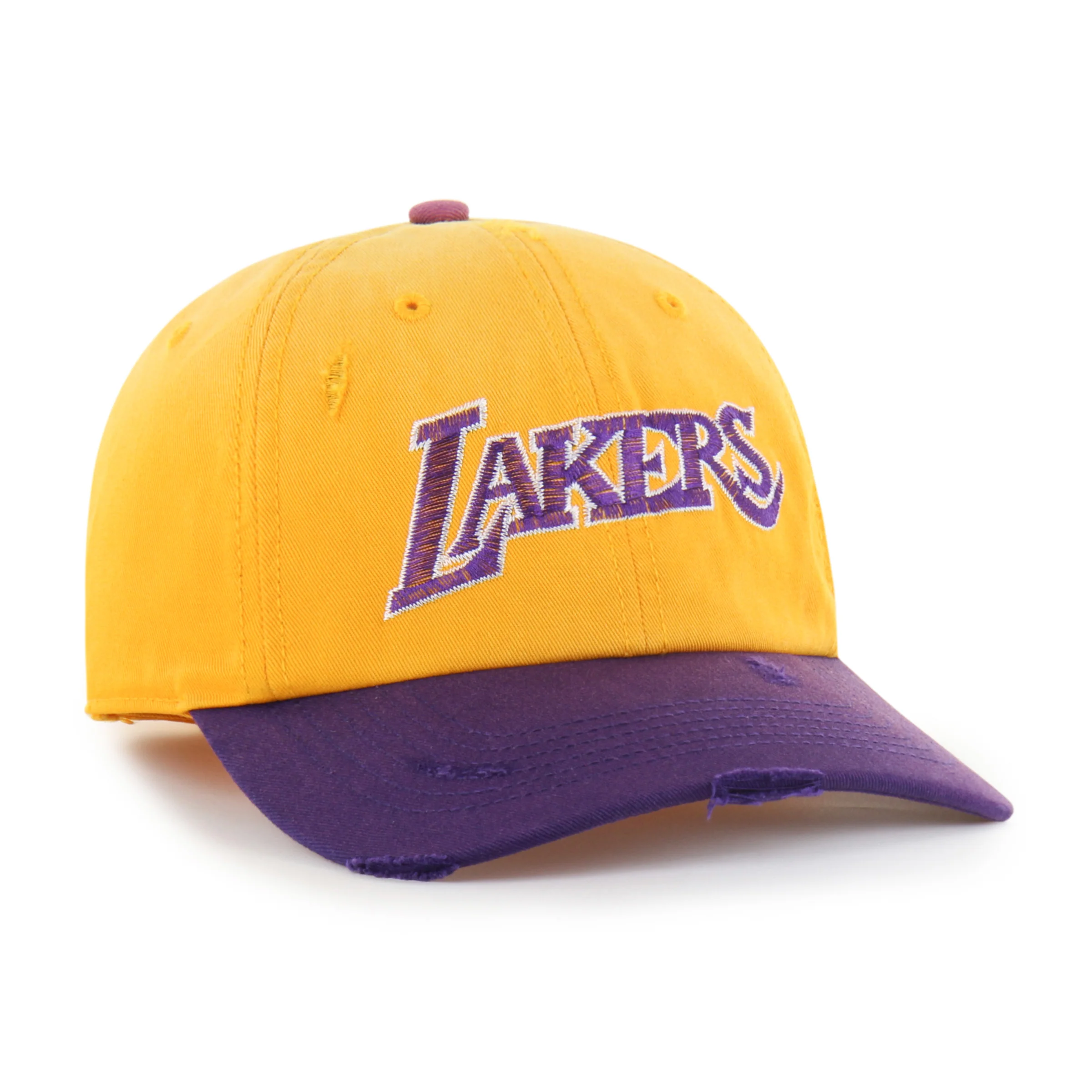 LOS ANGELES LAKERS HARDWOOD CLASSICS WORN SCRIPT '47 CLEAN UP MF MID FIT - Image 3