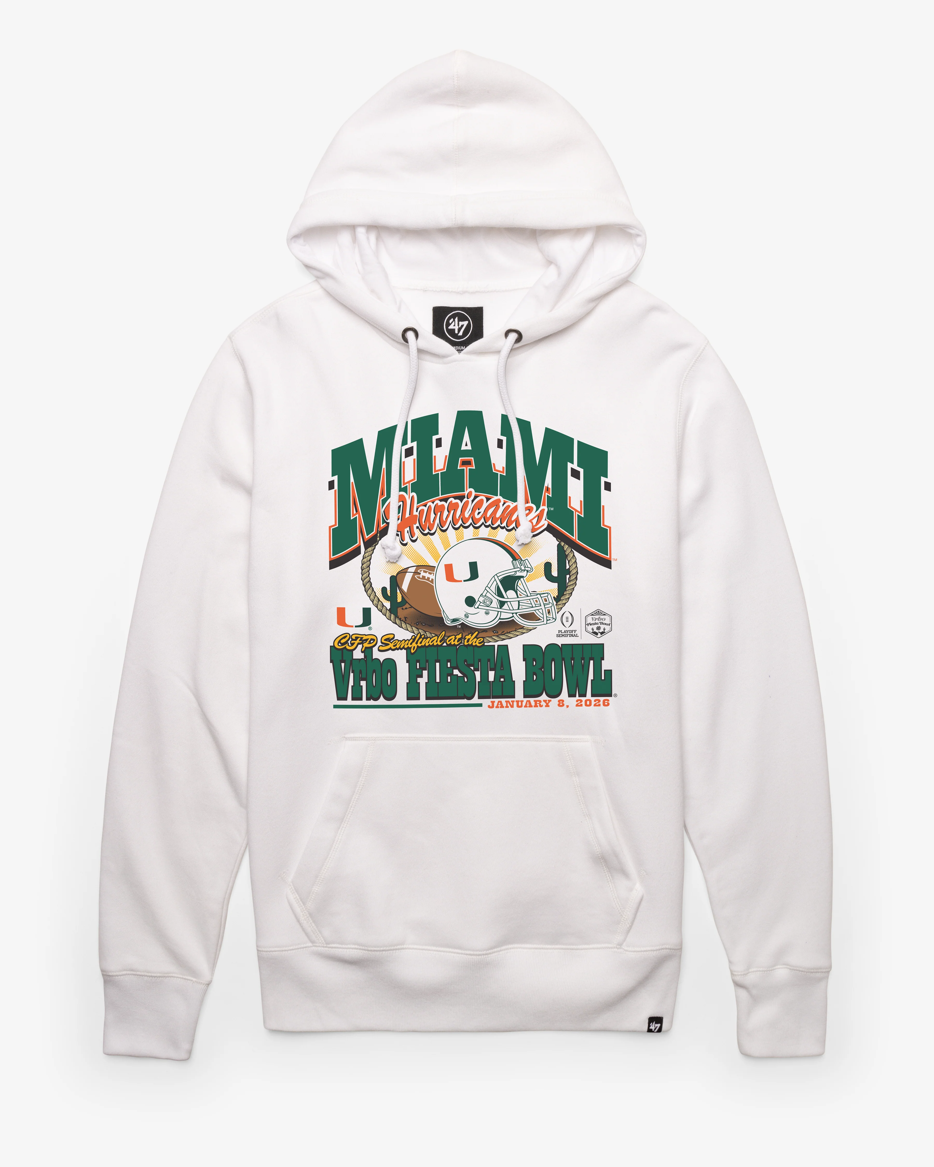 MIAMI HURRICANES FIESTA BOWL '47 HEADLINE HOOD