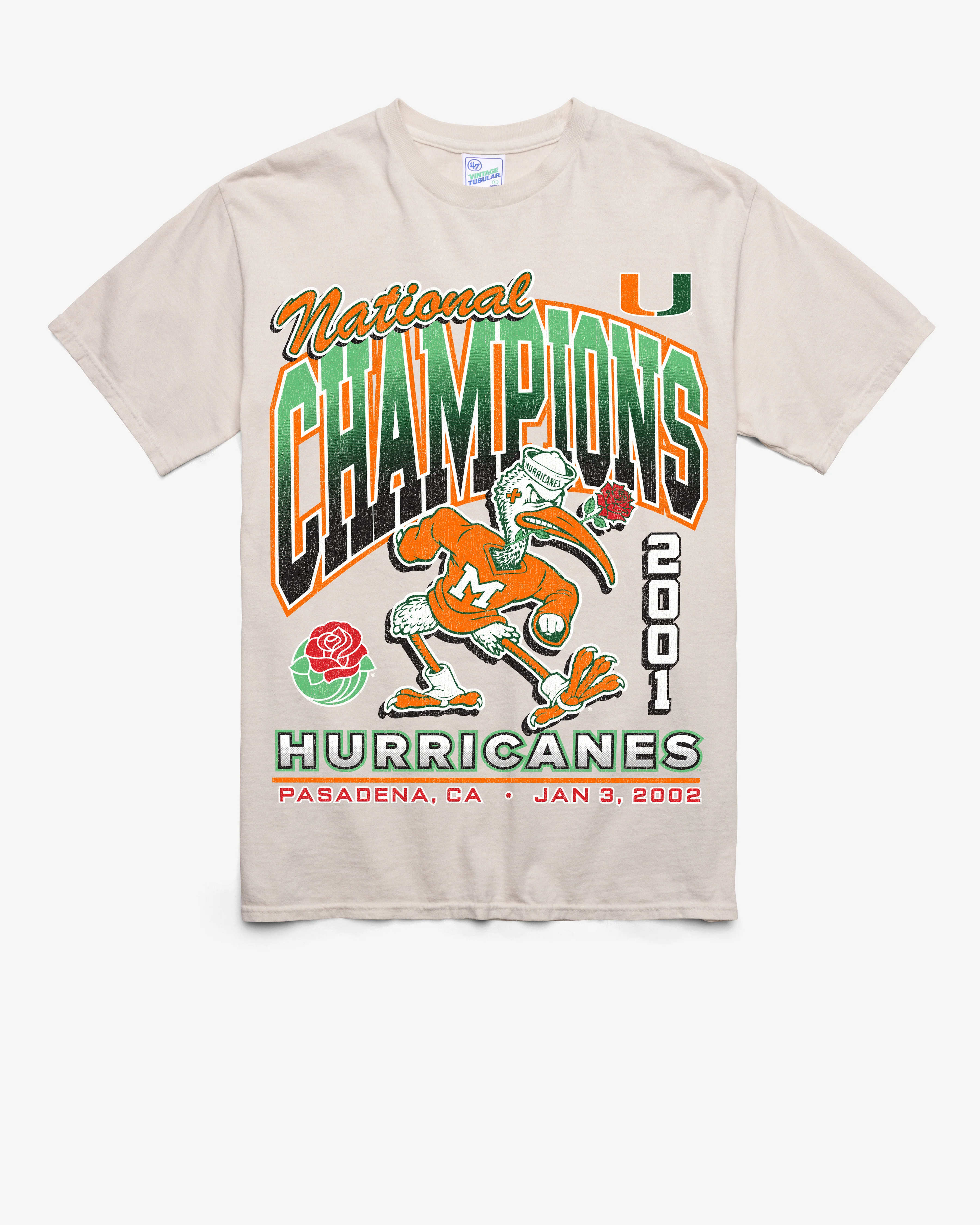 MIAMI HURRICANES H-BOWLS LOCKER VINTAGE '47 TUBULAR TEE
