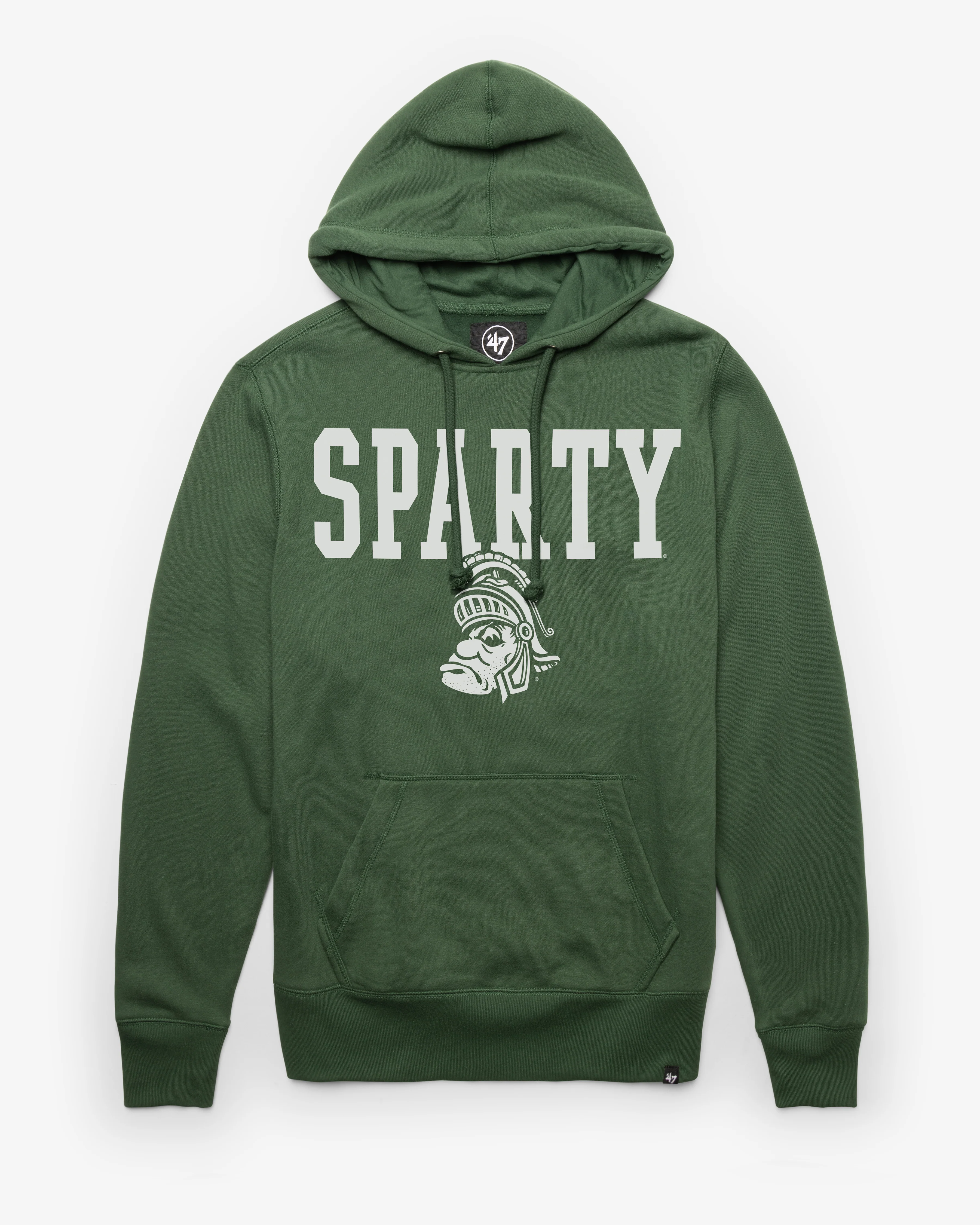 MICHIGAN STATE SPARTANS VINTAGE STRAIGHT BLOCK '47 HEADLINE HOOD