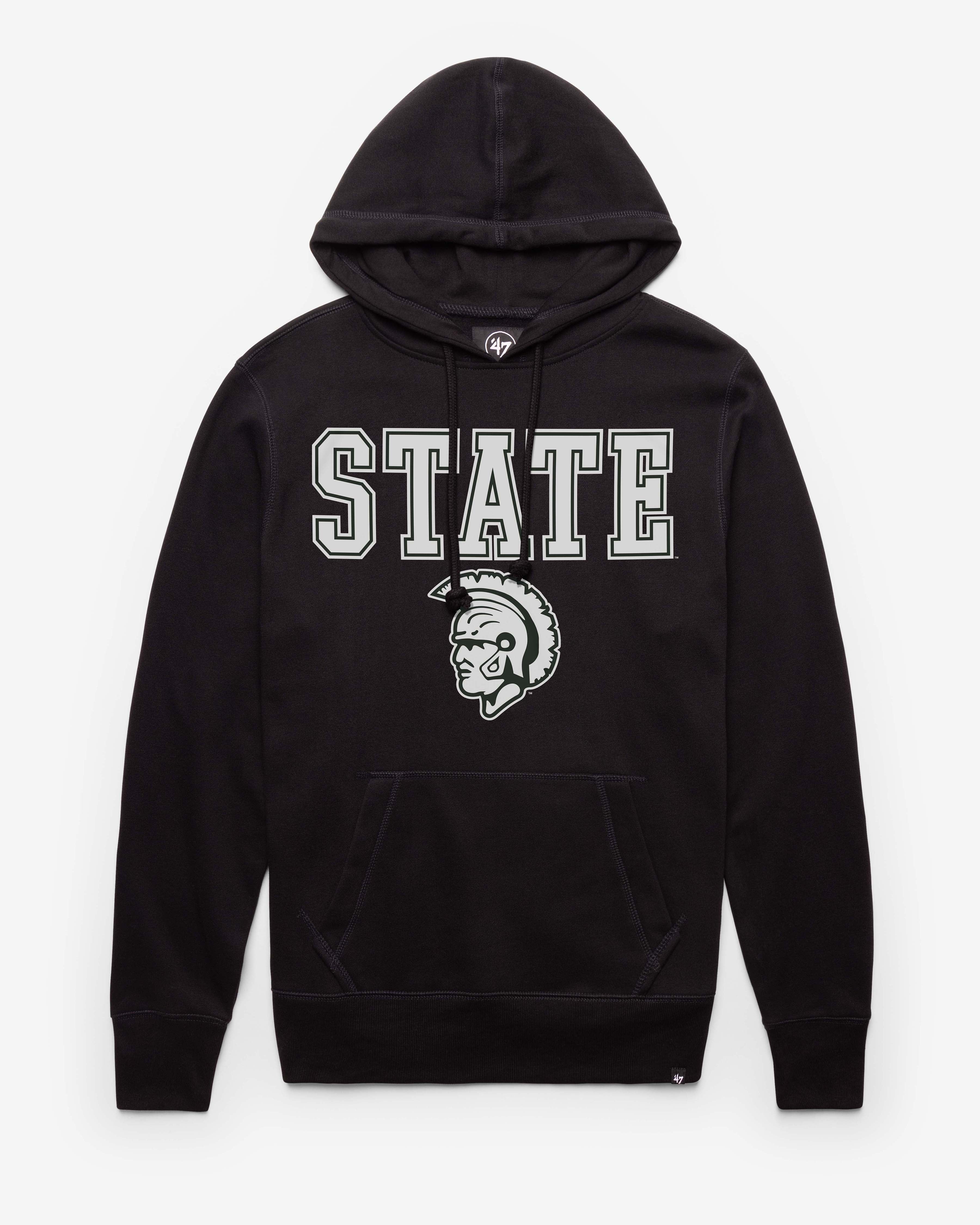 MICHIGAN STATE SPARTANS VINTAGE STRAIGHT BLOCK '47 HEADLINE HOOD