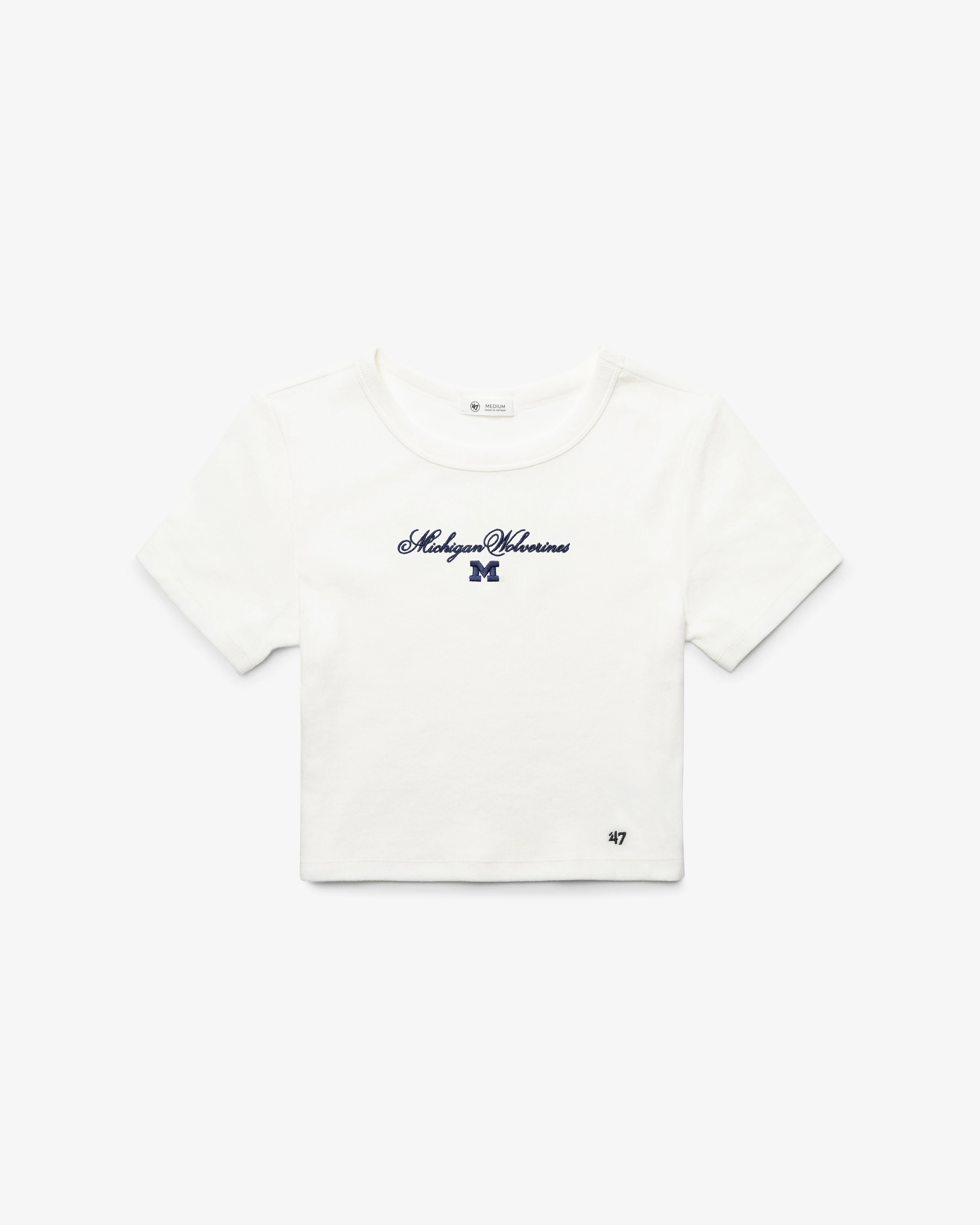 MICHIGAN WOLVERINES SCRIPT '47 BABY RIB TEE WOMENS