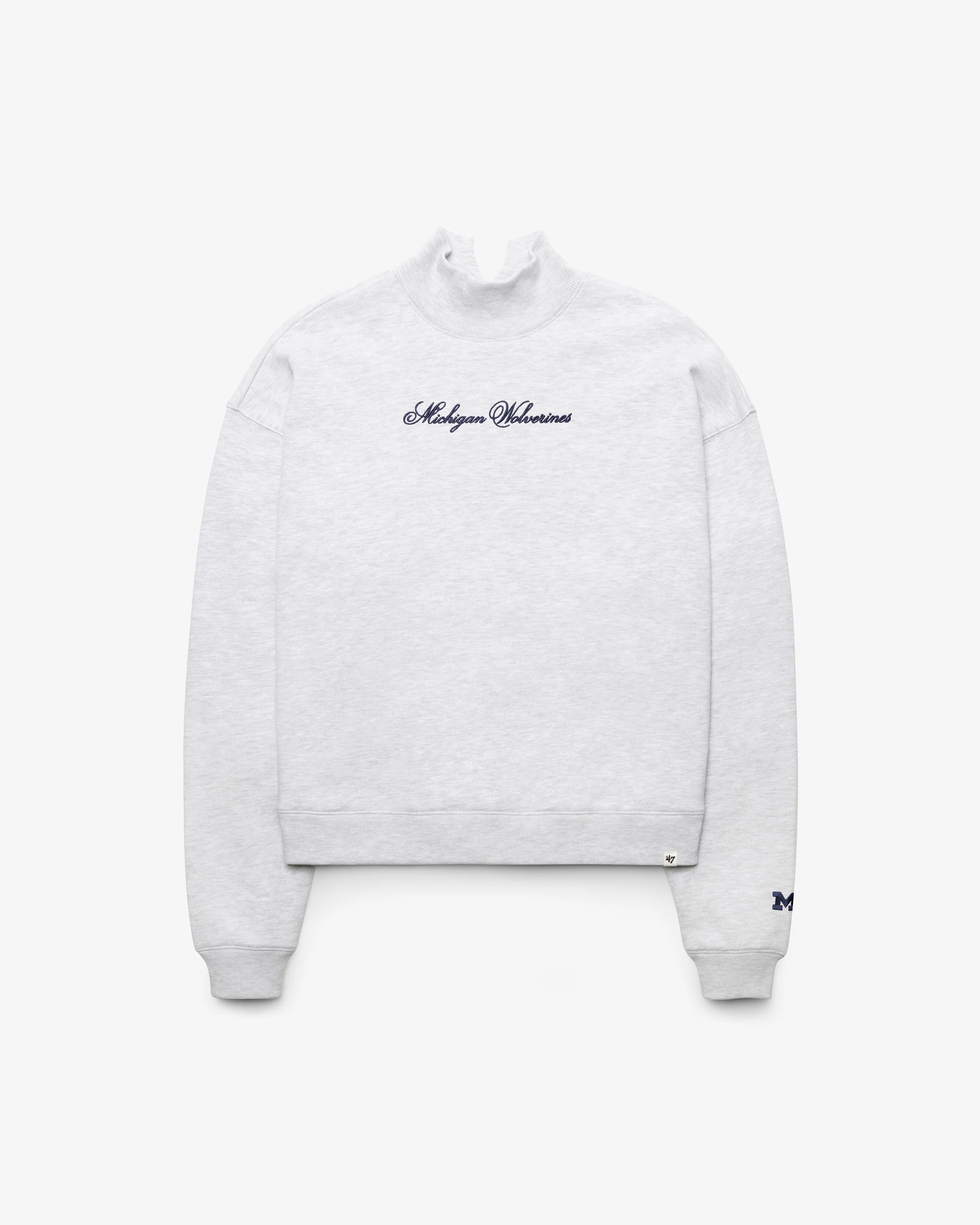 MICHIGAN WOLVERINES SCRIPT '47 MOCK NECK PULLOVER WOMENS